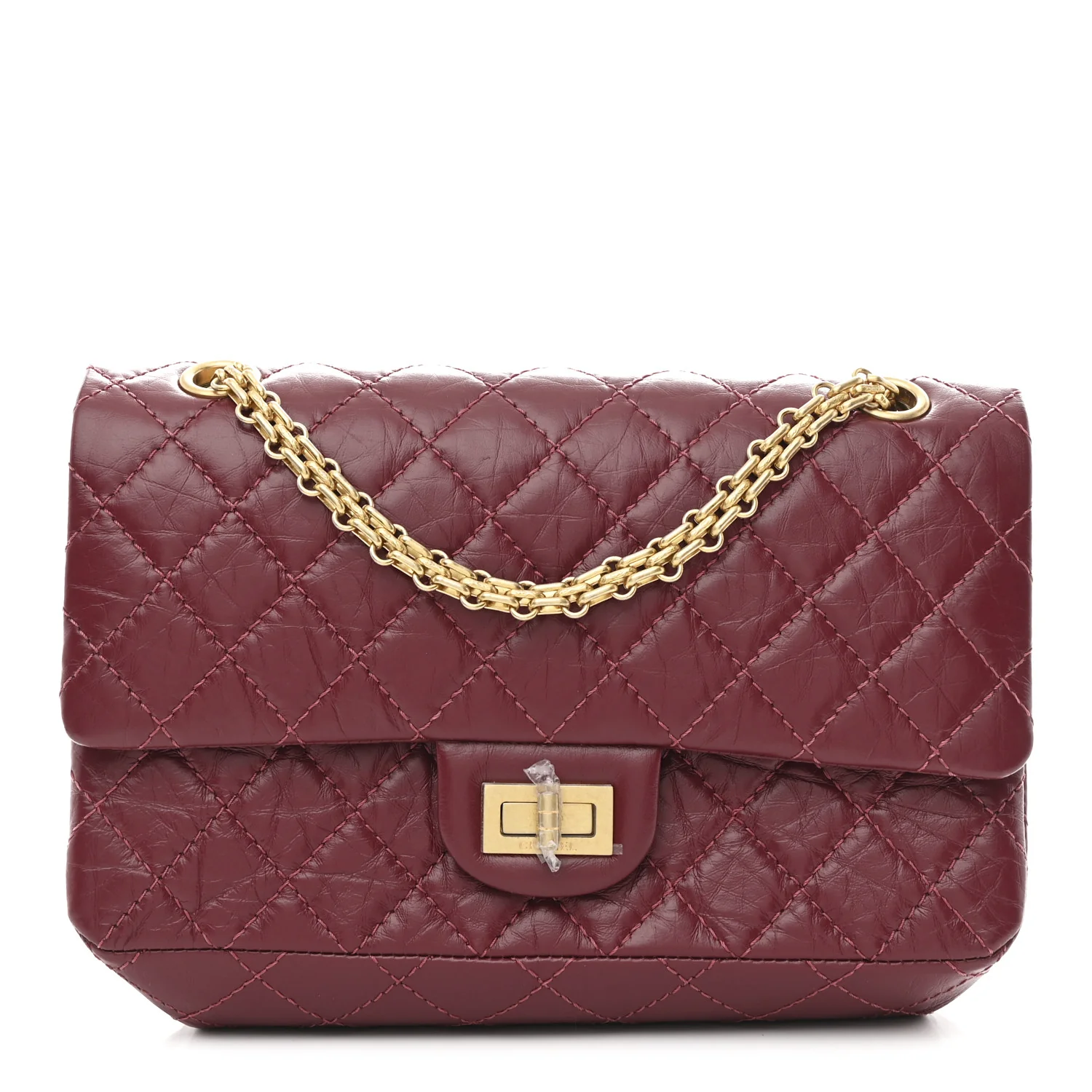 Aged Calfskin Quilted 2.55 Reissue 225 Flap Burgundy