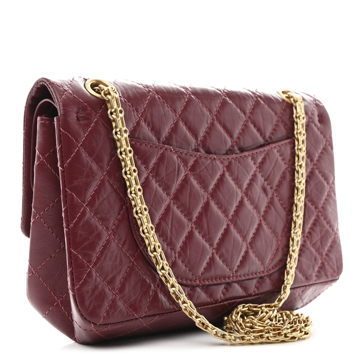 Aged Calfskin Quilted 2.55 Reissue 225 Flap Burgundy - Image 3