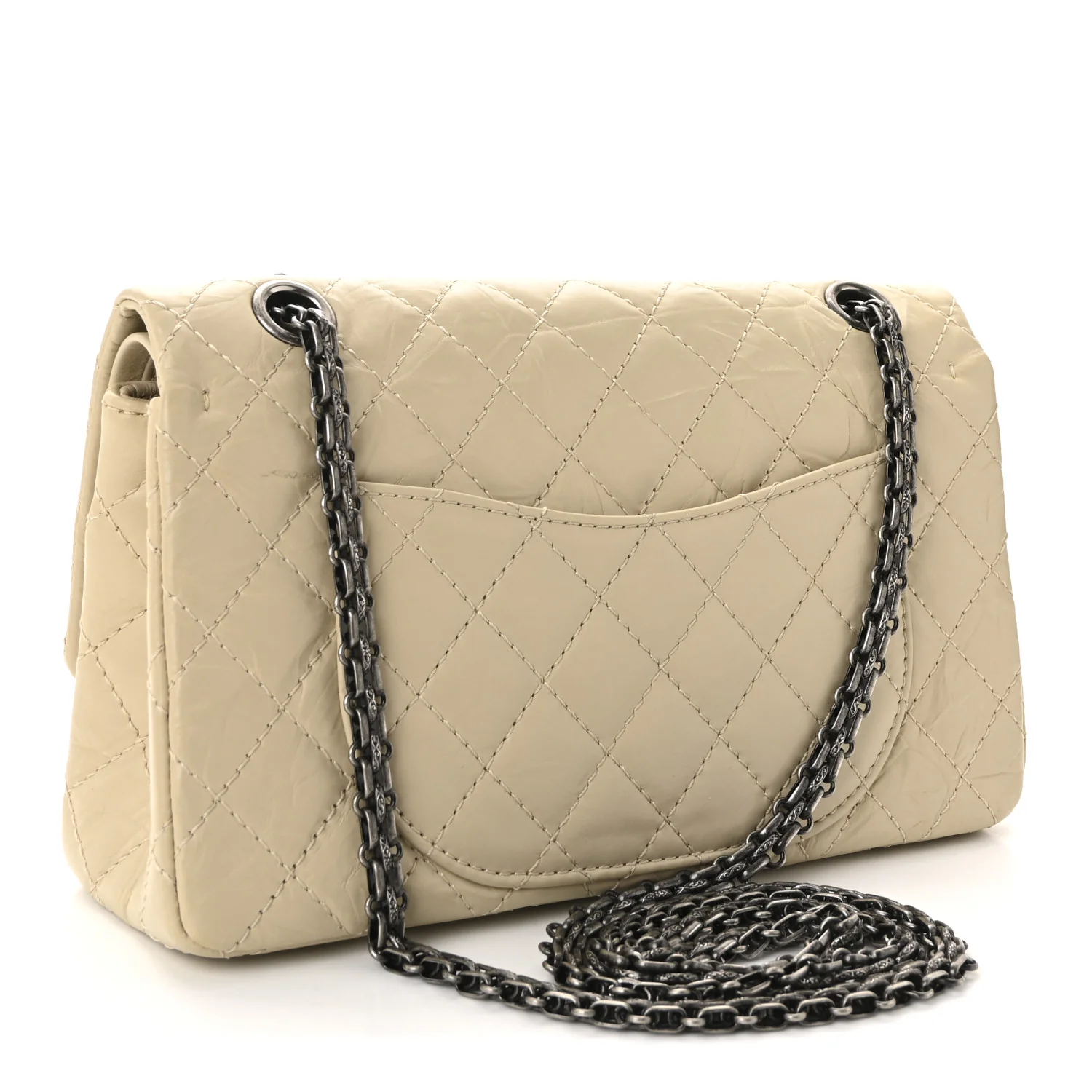 Aged Calfskin Quilted 2.55 Reissue 225 Flap Light Beige - Image 3