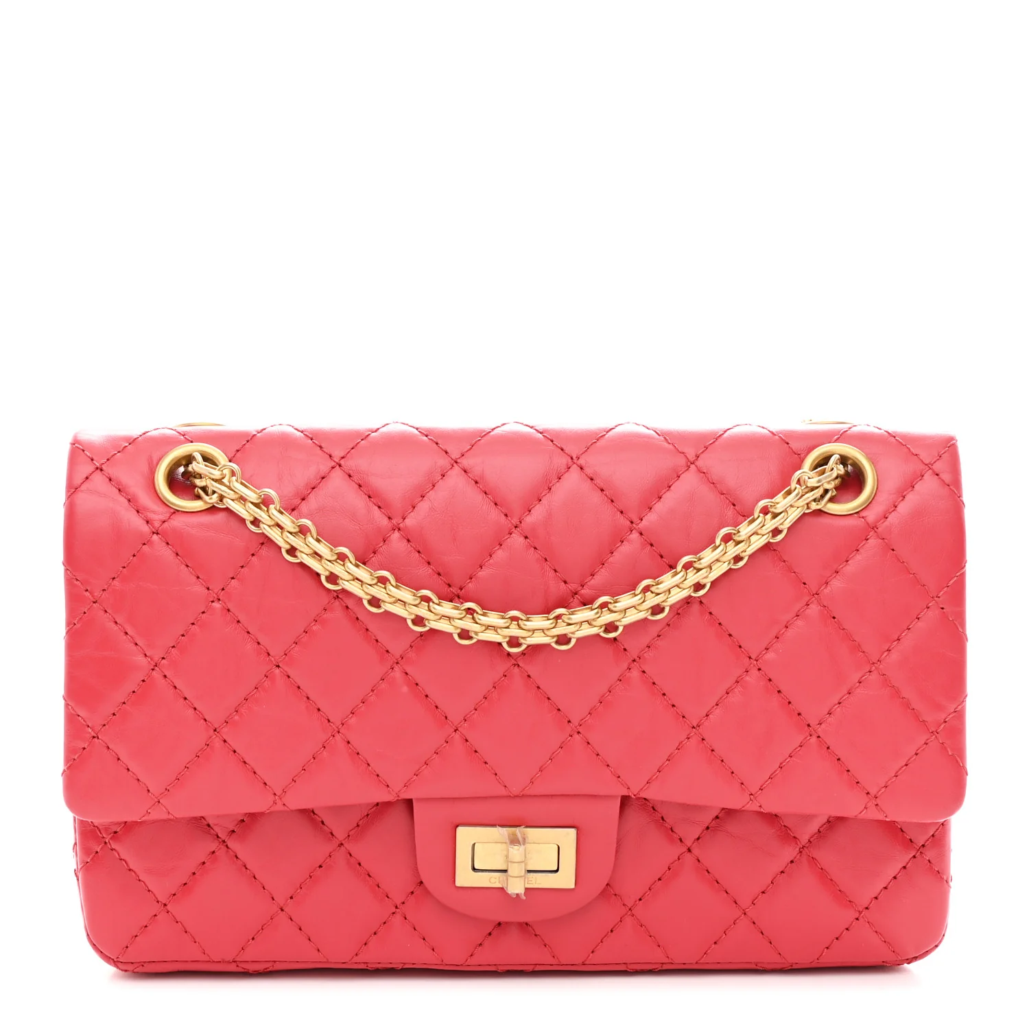 Aged Calfskin Quilted 2.55 Reissue 225 Flap Red