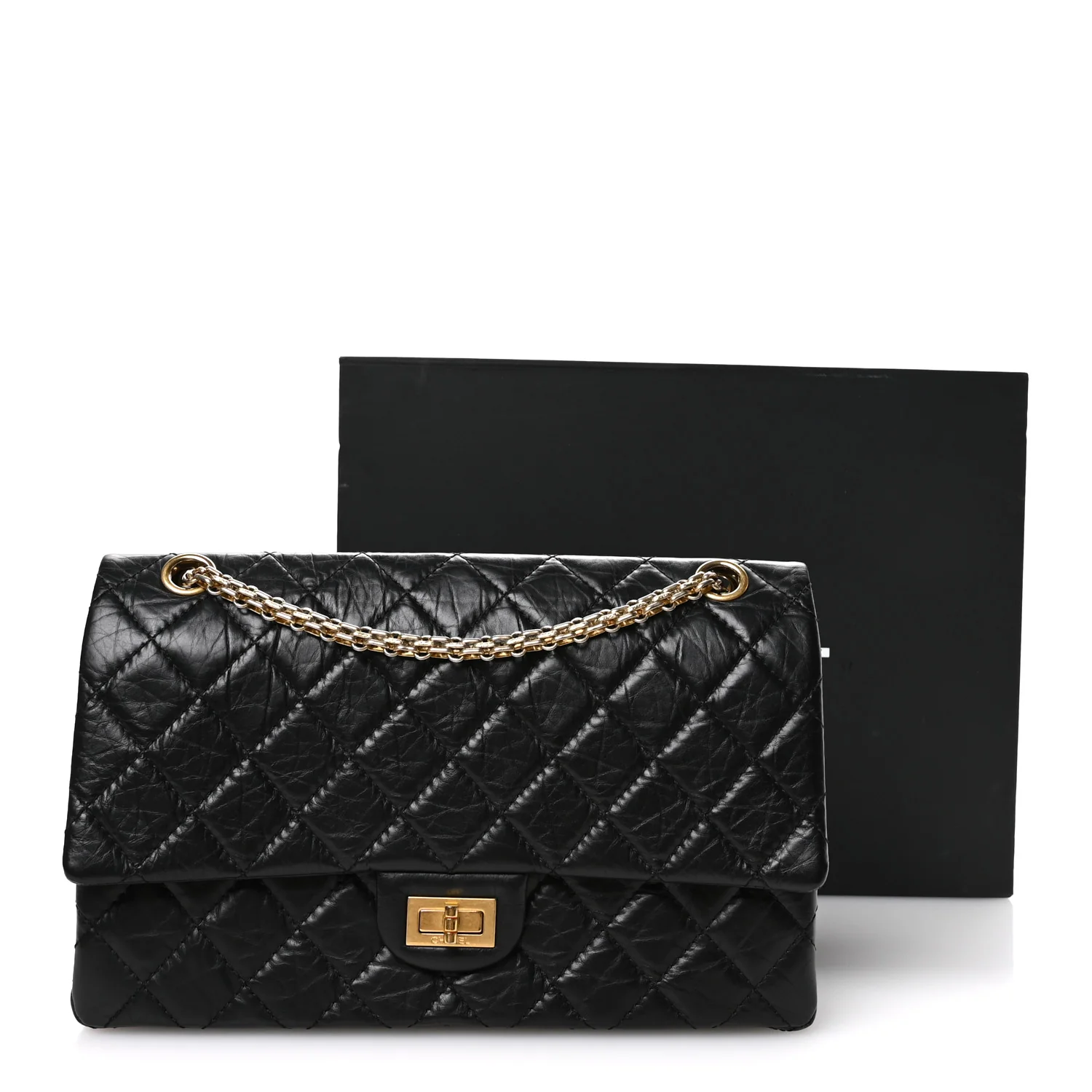 Aged Calfskin Quilted 2.55 Reissue 226 Flap Black - Image 12