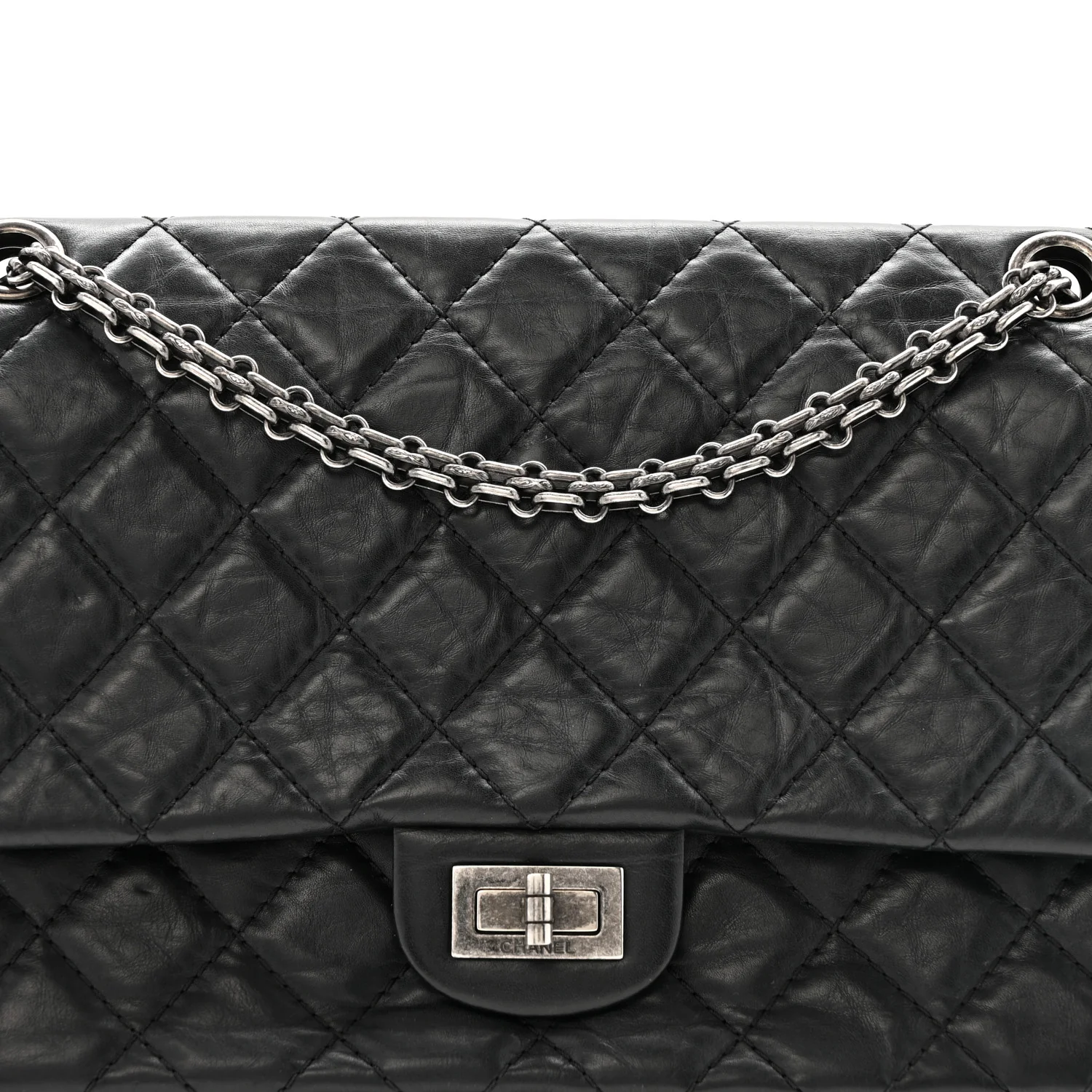 Aged Calfskin Quilted 2.55 Reissue 226 Flap Black - Image 8