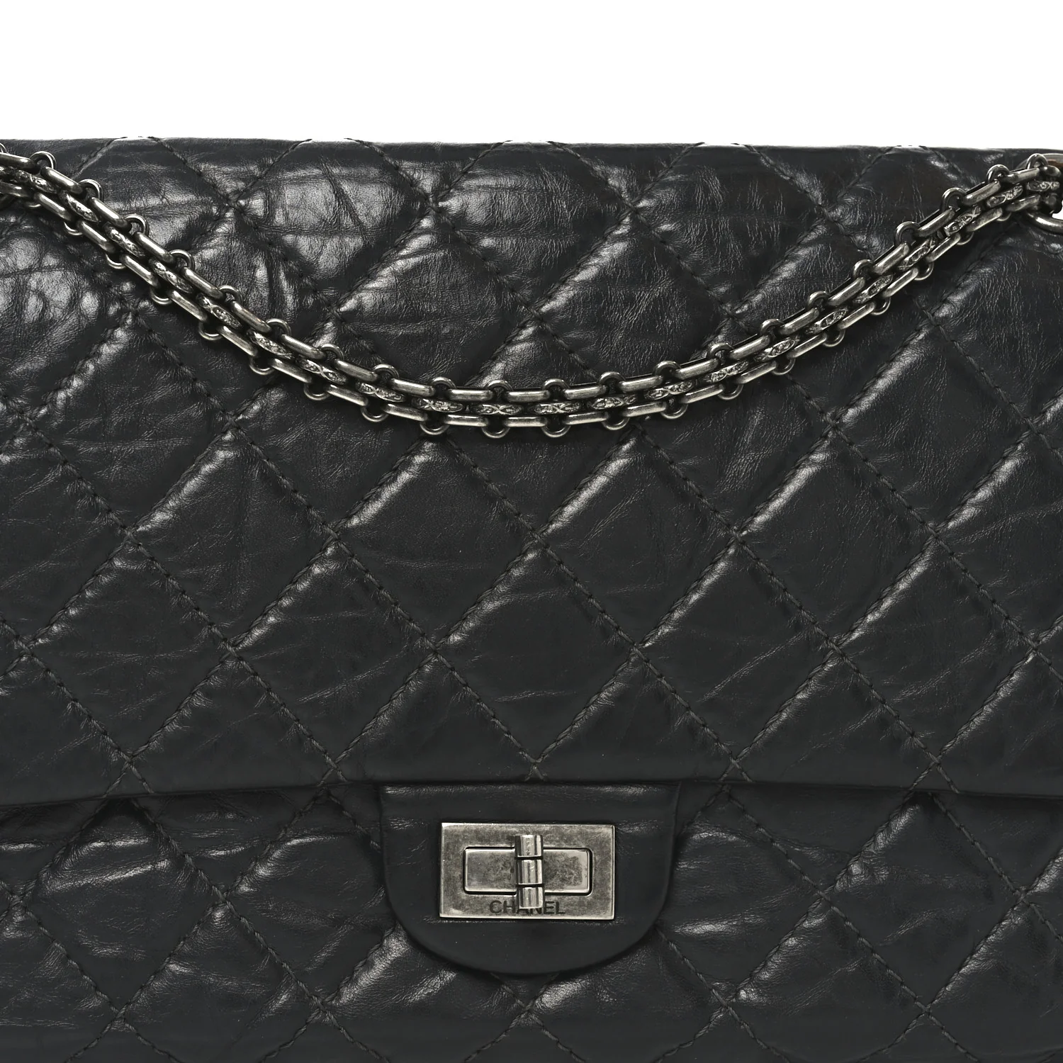 Aged Calfskin Quilted 2.55 Reissue 226 Flap Grey - Image 8
