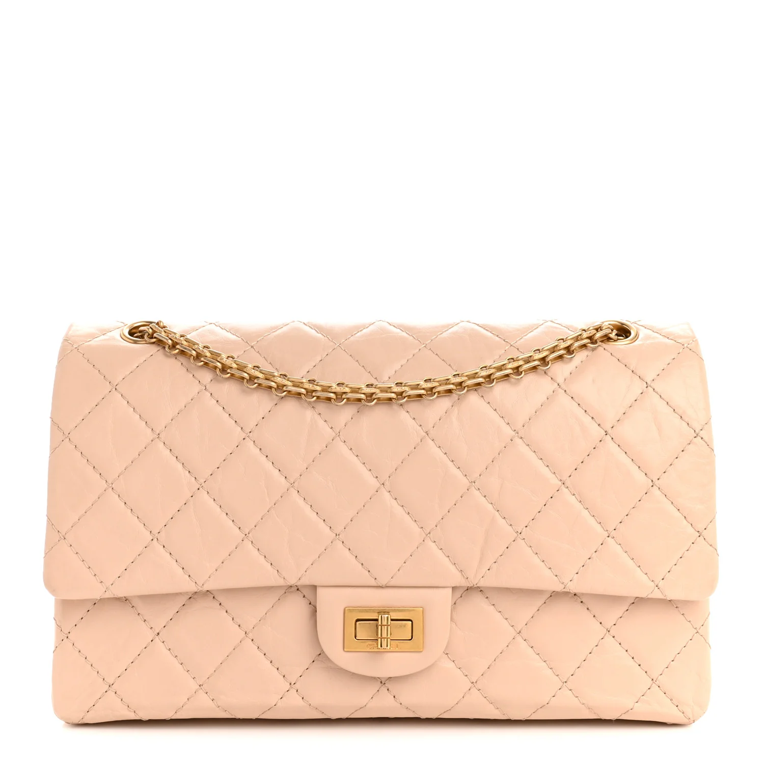 Aged Calfskin Quilted 2.55 Reissue 226 Flap Light Beige