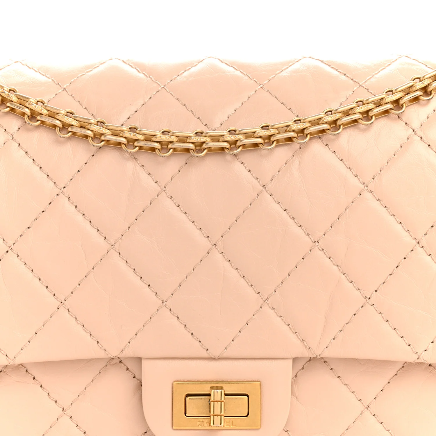 Aged Calfskin Quilted 2.55 Reissue 226 Flap Light Beige - Image 8