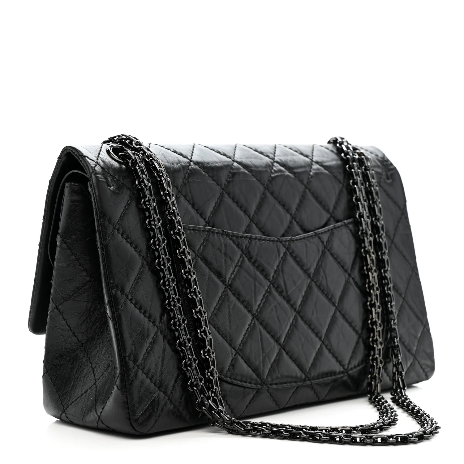 Aged Calfskin Quilted 2.55 Reissue 226 Flap So Black - Image 3