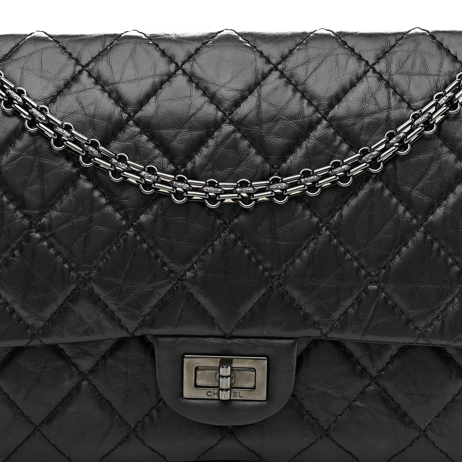 Aged Calfskin Quilted 2.55 Reissue 226 Flap So Black - Image 9