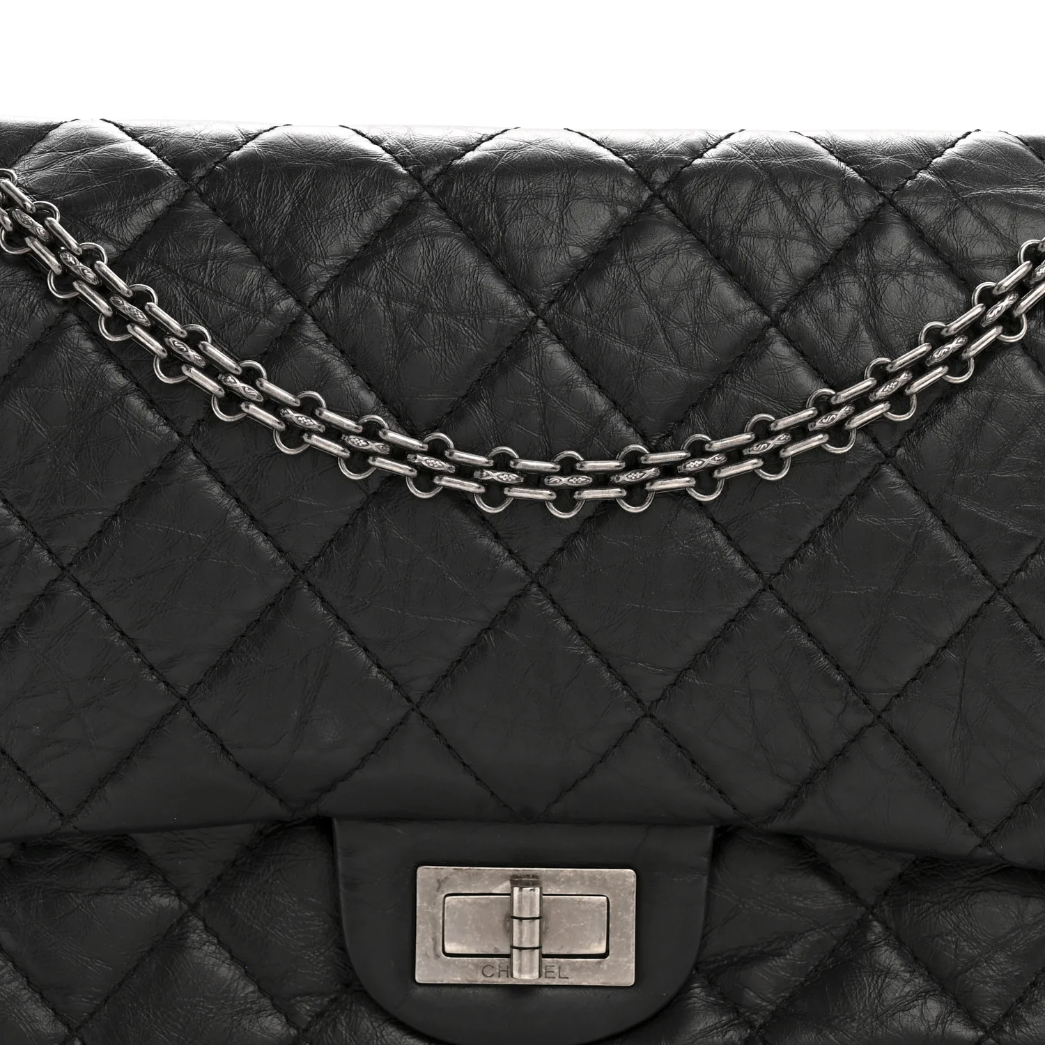 Aged Calfskin Quilted 2.55 Reissue 227 Flap Black - Image 8