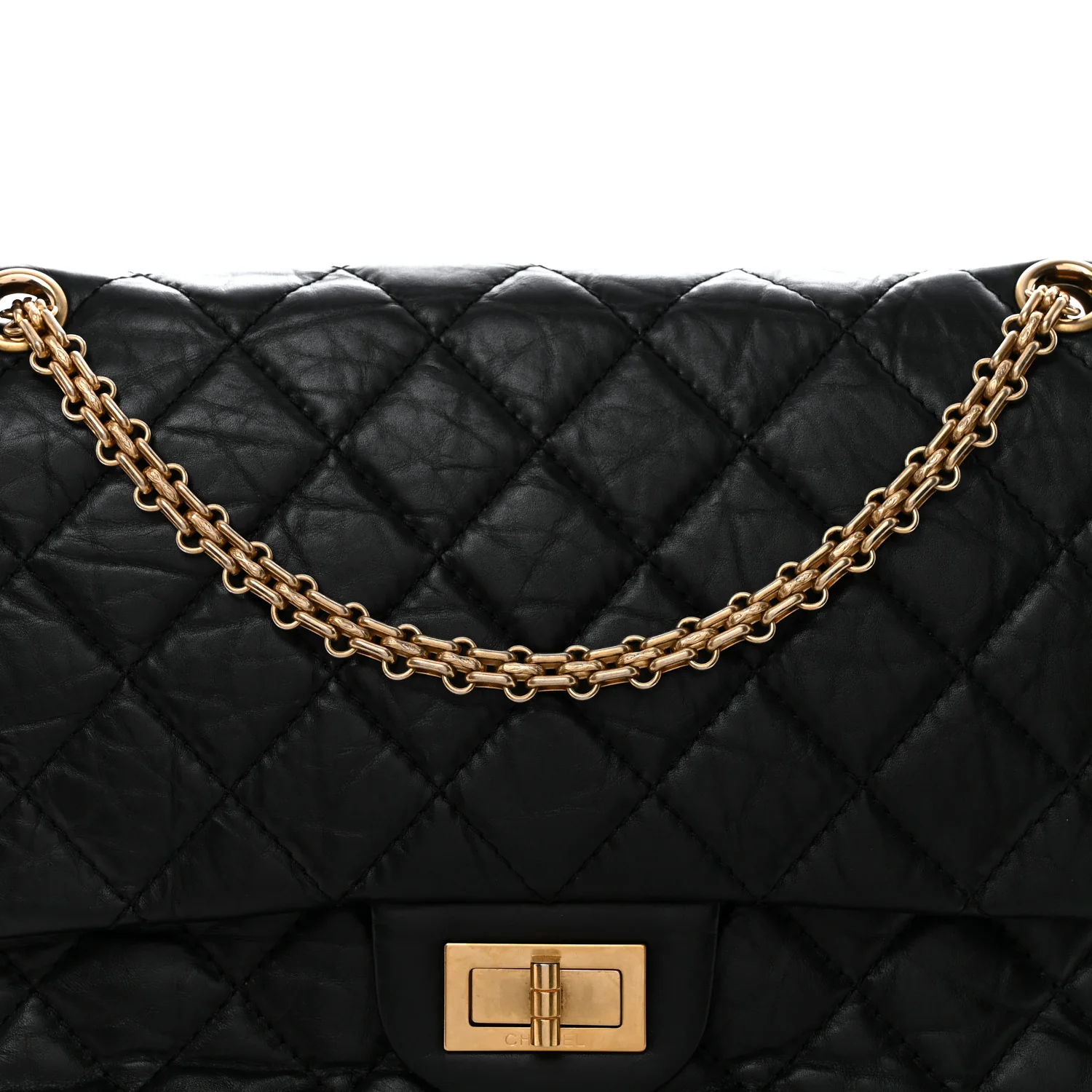 Aged Calfskin Quilted 2.55 Reissue 227 Flap Black - Image 8