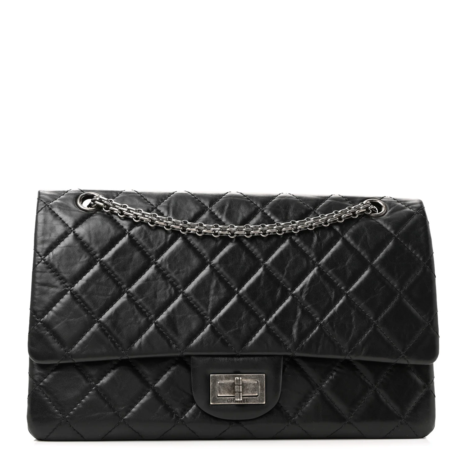 Aged Calfskin Quilted 2.55 Reissue 227 Flap Black - Image 2