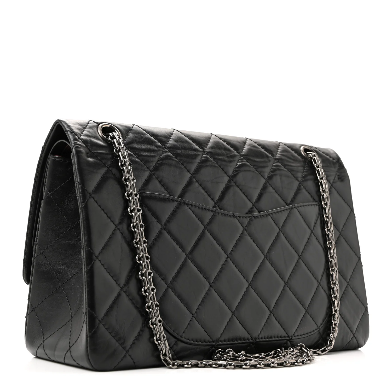 Aged Calfskin Quilted 2.55 Reissue 227 Flap Black - Image 7