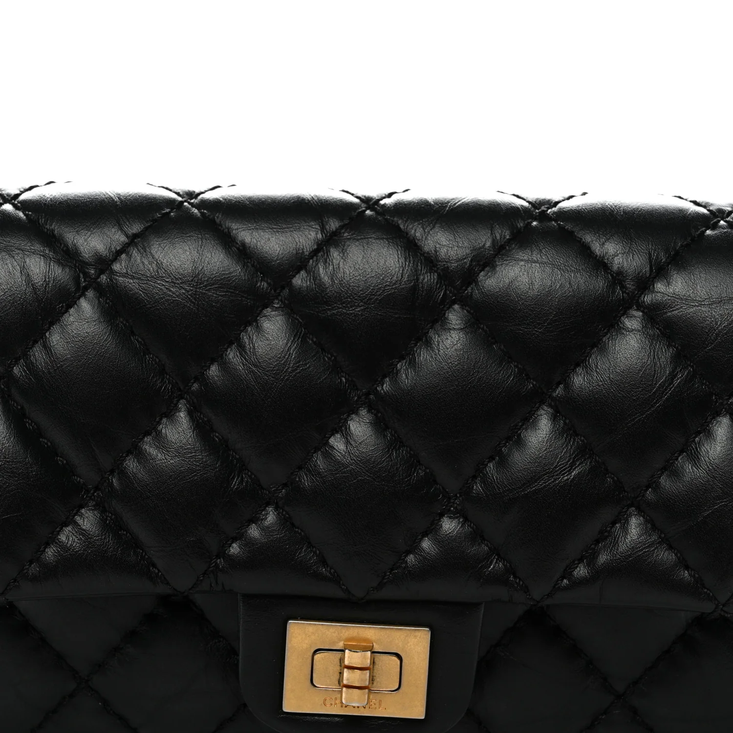 Aged Calfskin Quilted 2.55 Reissue Chain Waist Bag Black - Image 8