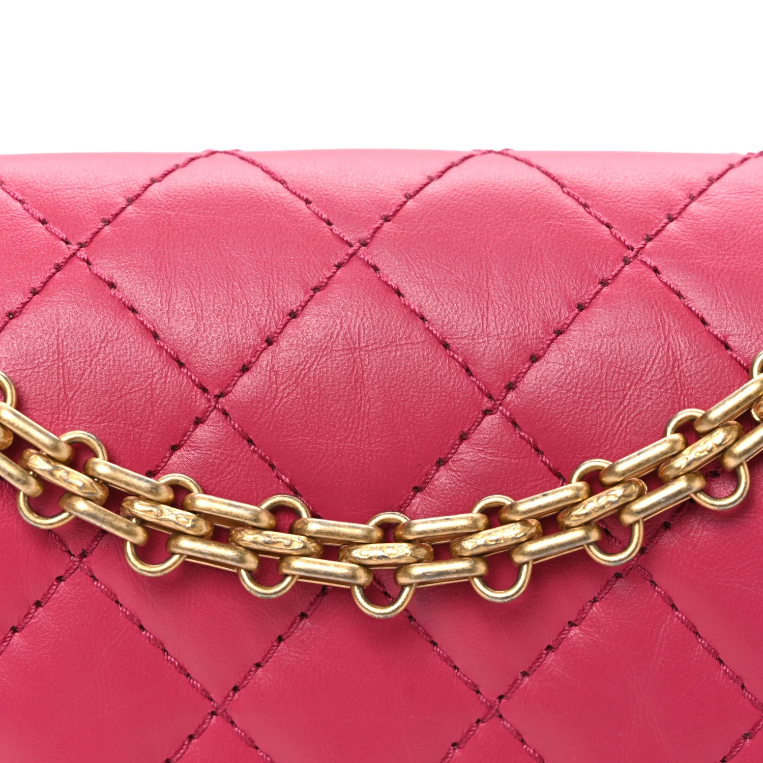 Aged Calfskin Quilted 2.55 Reissue Mini Flap Fuchsia - Image 8