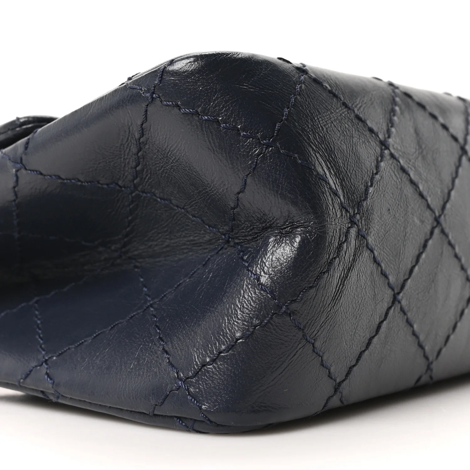 Aged Calfskin Quilted 2.55 Reissue Mini Flap Navy - Image 9