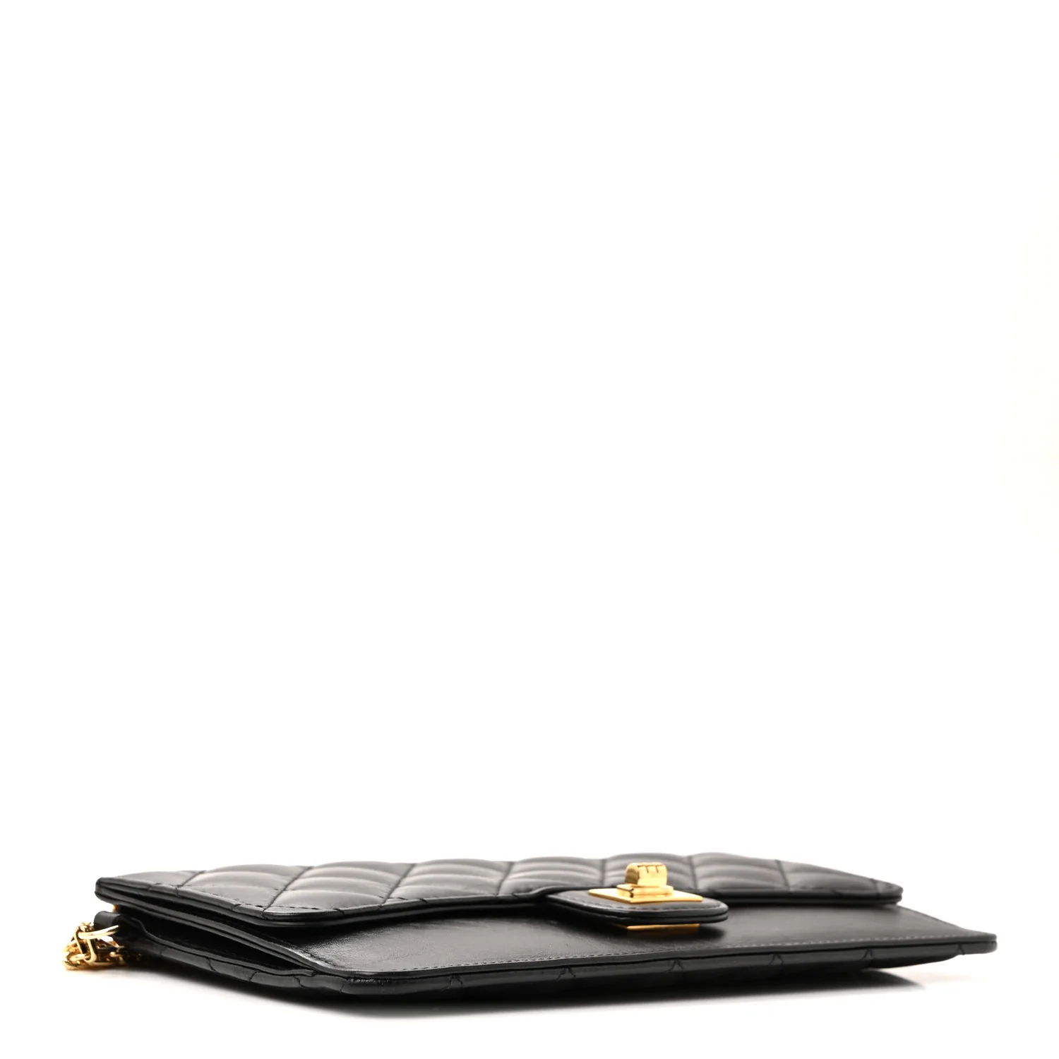 Aged Calfskin Quilted 2.55 Reissue Pouch With Chain Handle Black - Image 10