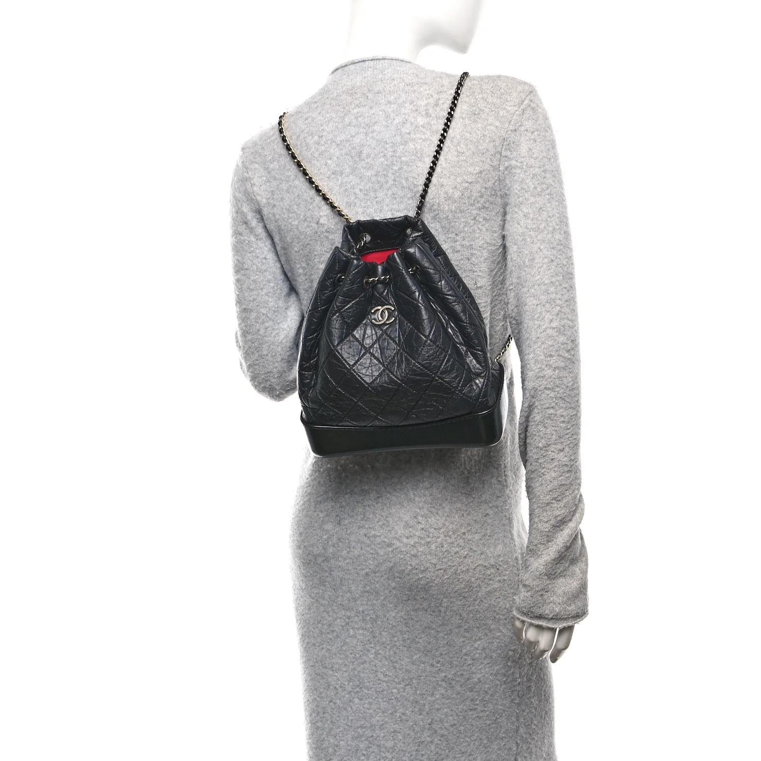 Aged Calfskin Quilted Gabrielle Backpack Black - Image 2