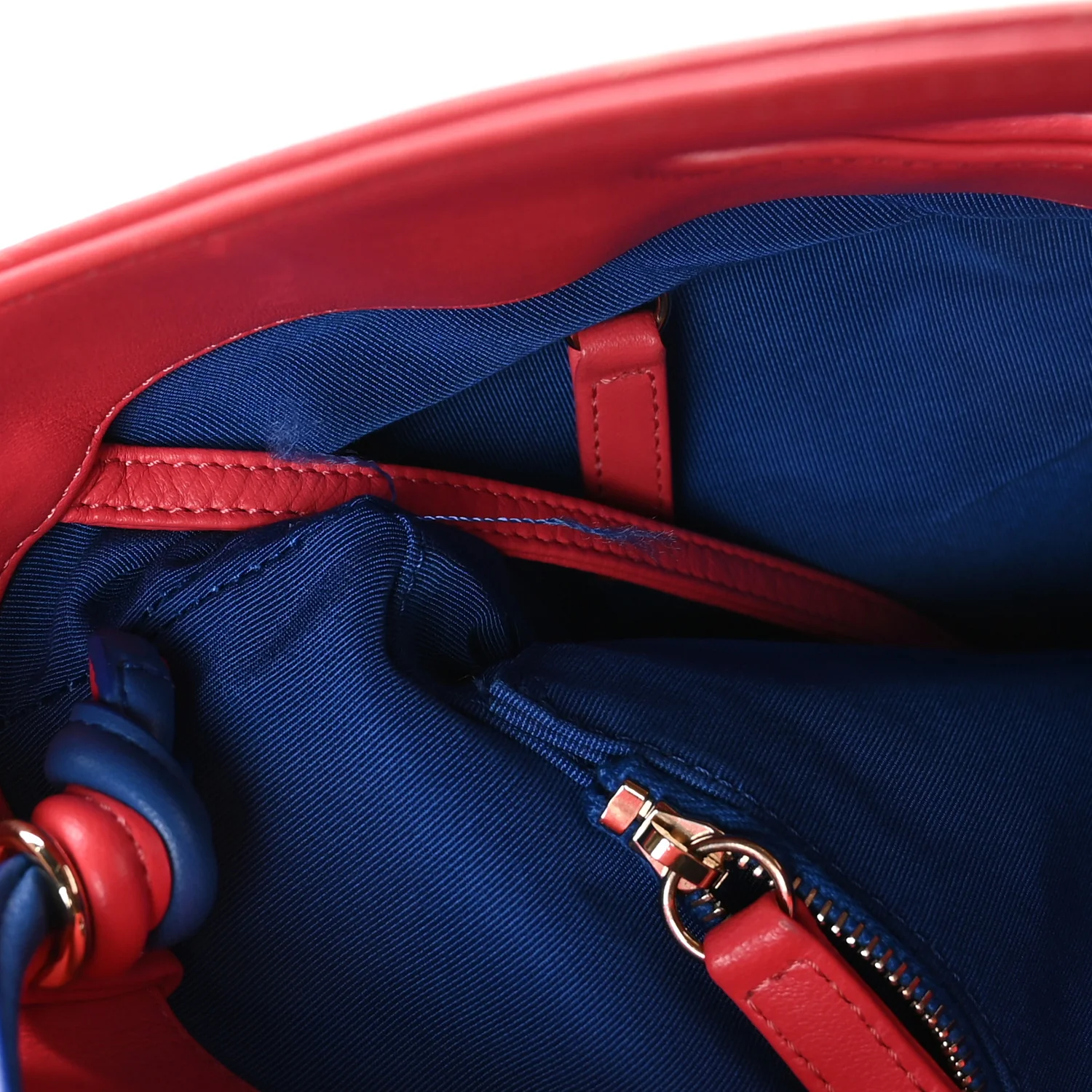 Aged Calfskin Quilted Large 31 Shopping Bag Red Blue - Image 11