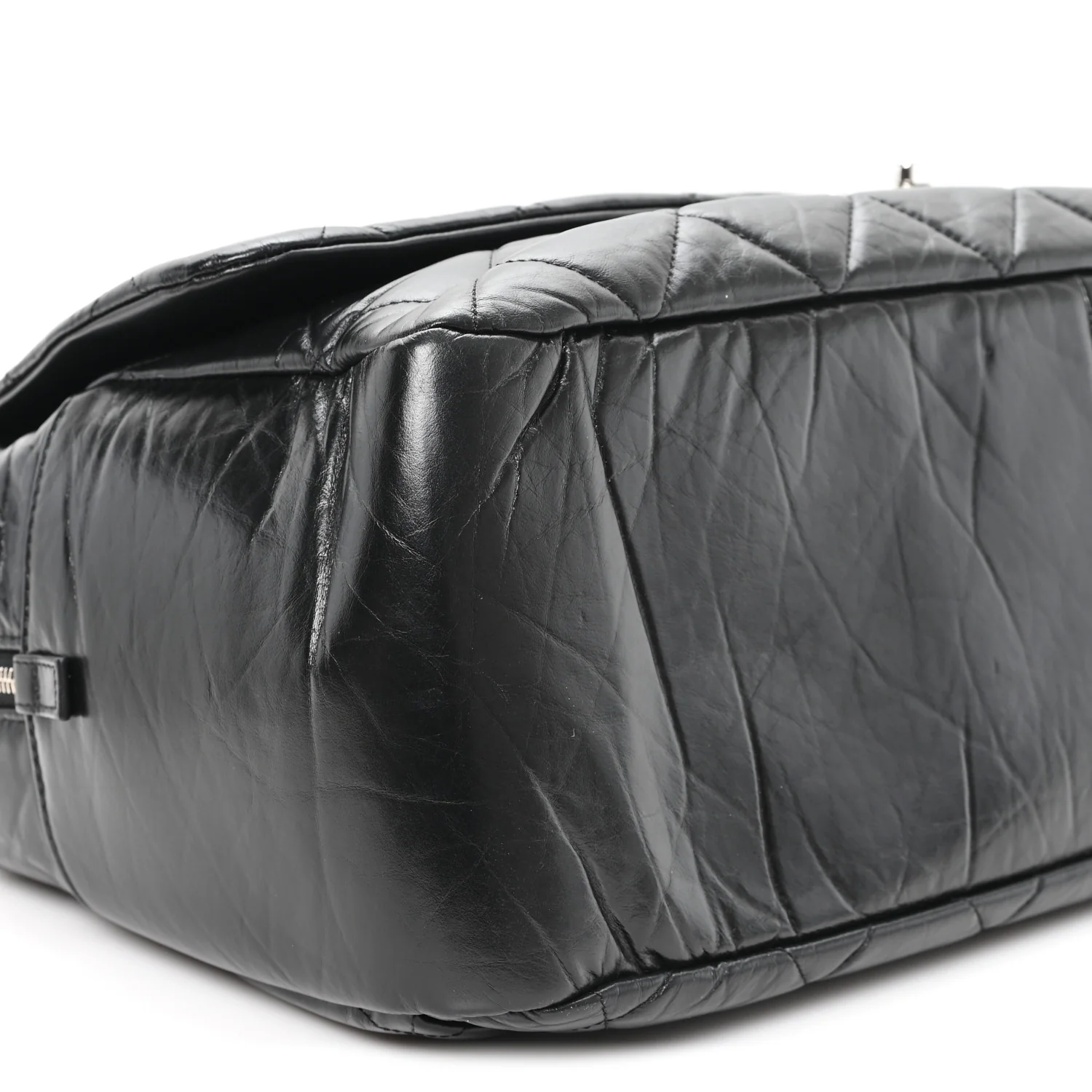 Aged Calfskin Quilted Large Express Bowling Bag Black - Image 8