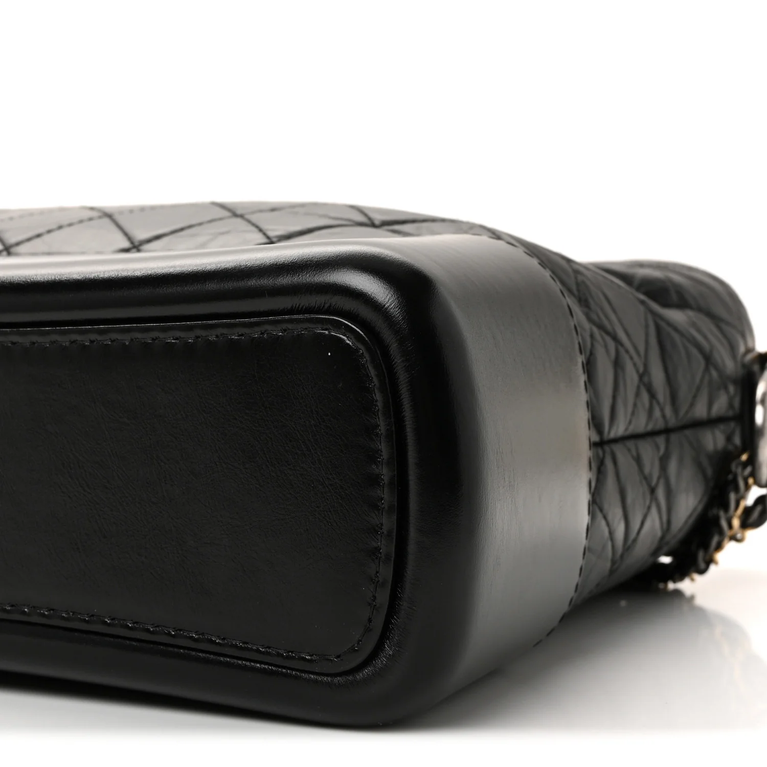 Aged Calfskin Quilted Large Gabrielle Hobo Black - Image 9