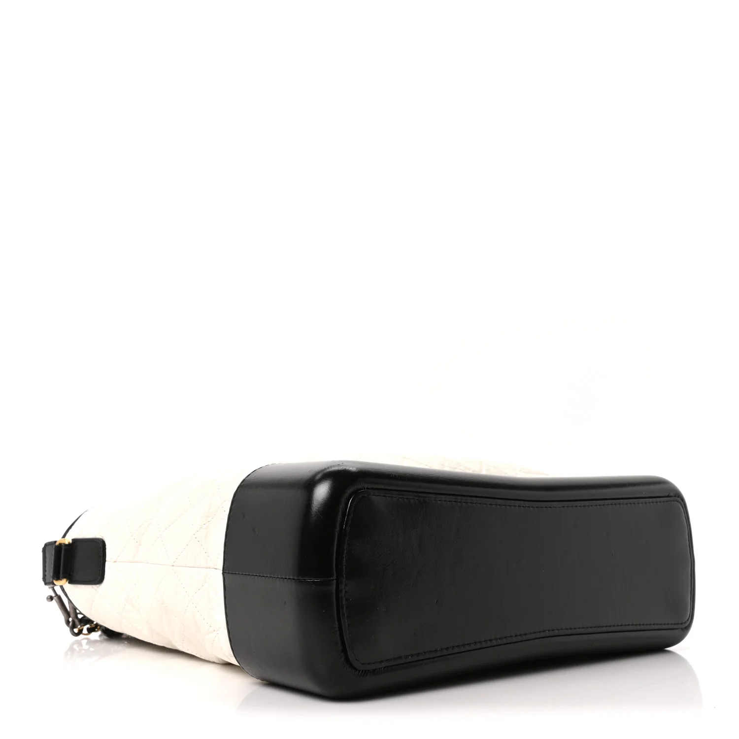 Aged Calfskin Quilted Large Gabrielle Shopping Tote White Black - Image 4