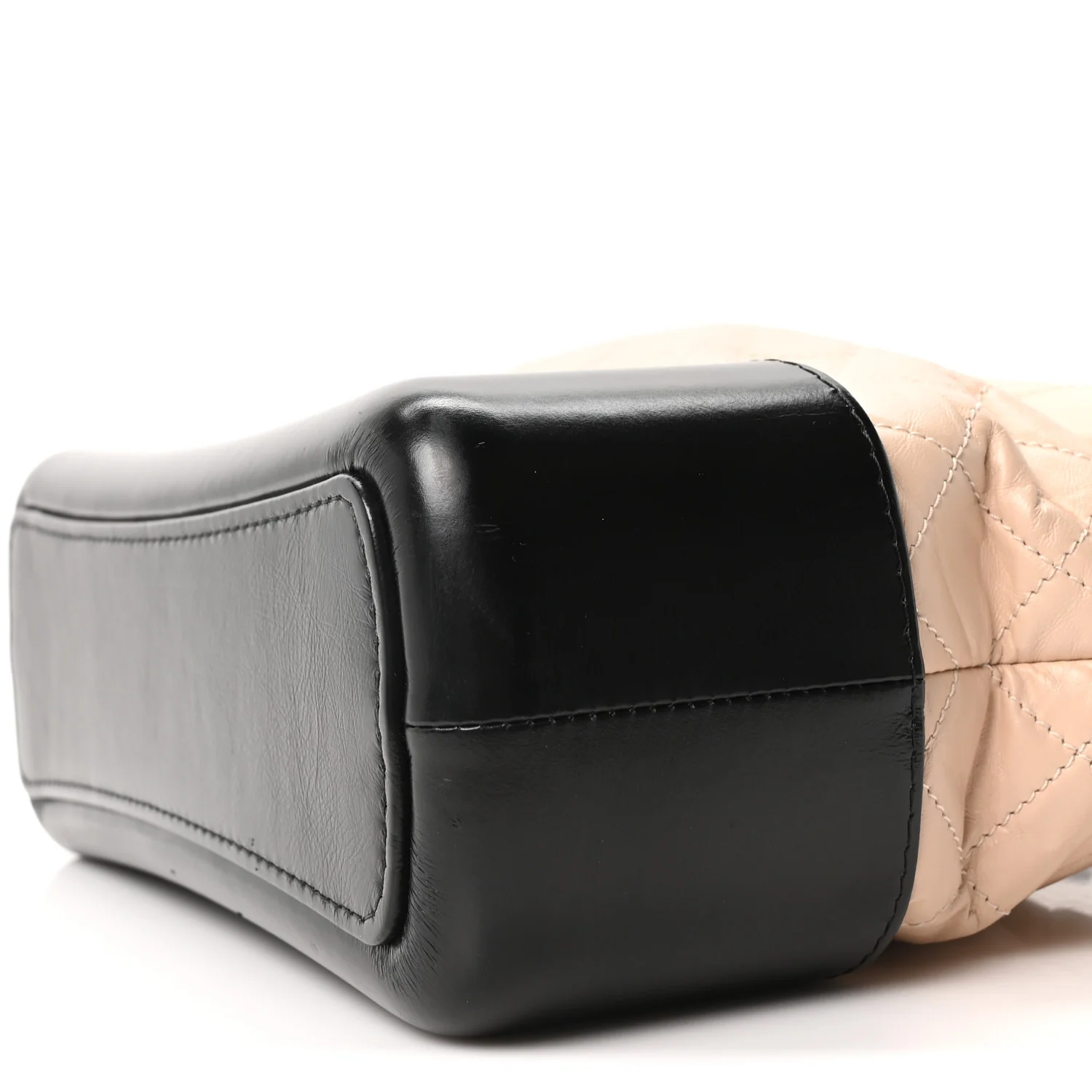 Aged Calfskin Quilted Medium Gabrielle Hobo Beige Black - Image 10