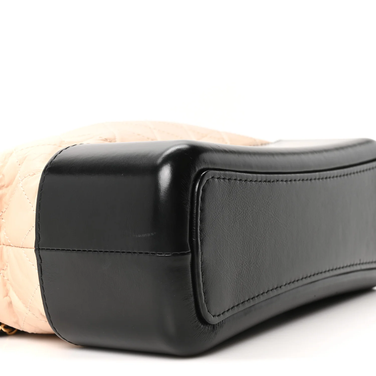 Aged Calfskin Quilted Medium Gabrielle Hobo Beige Black - Image 9