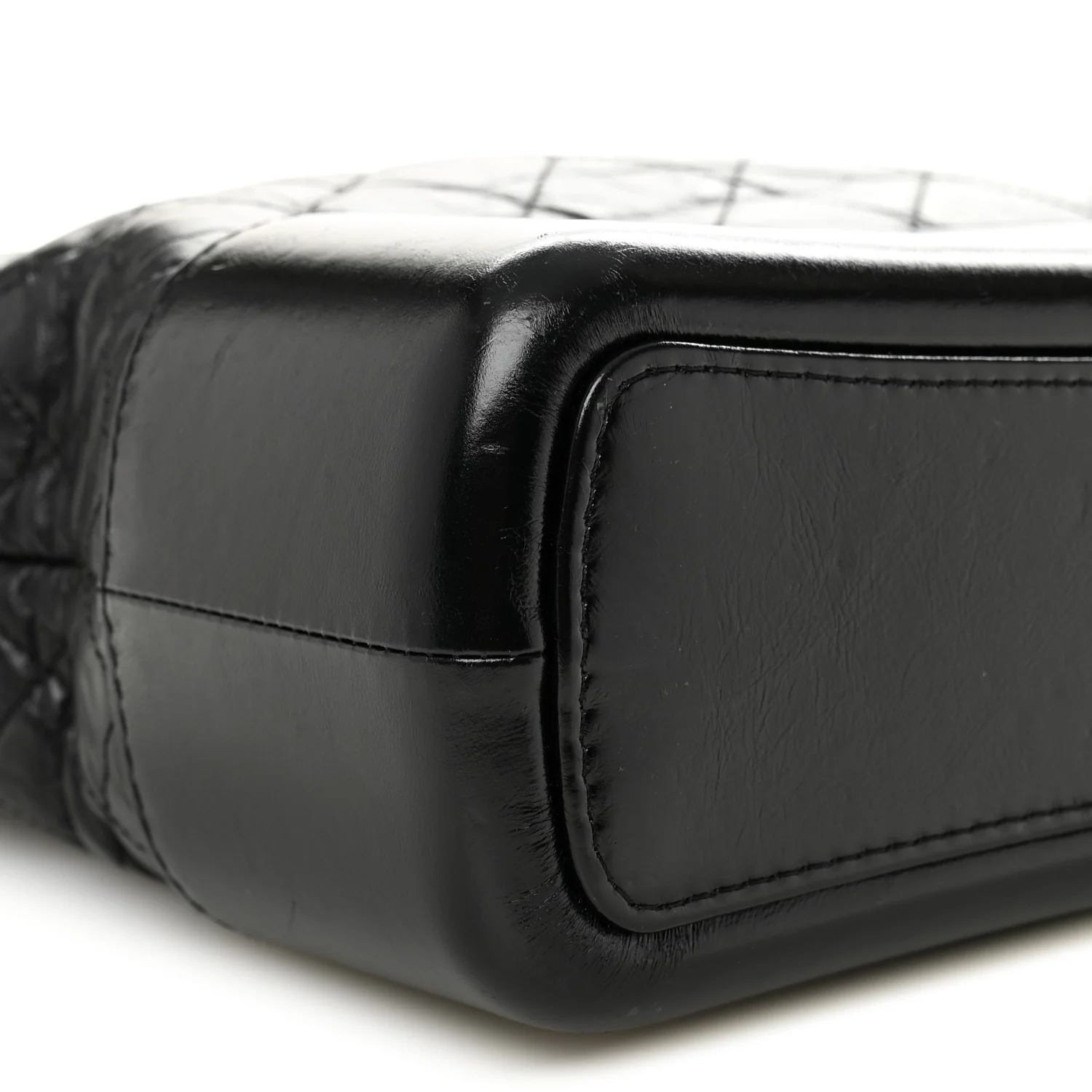 Aged Calfskin Quilted Medium Gabrielle Hobo Black - Image 9