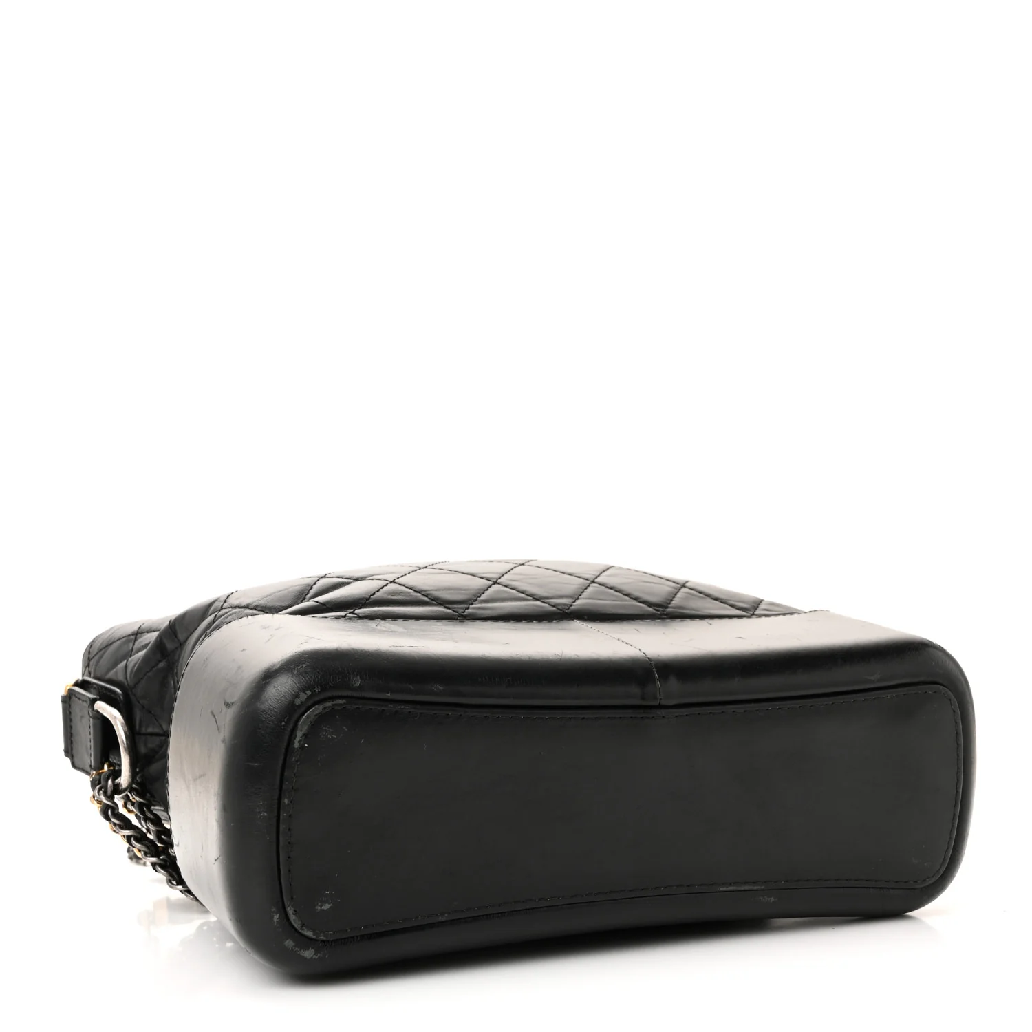 Aged Calfskin Quilted Medium Gabrielle Hobo Black - Image 4