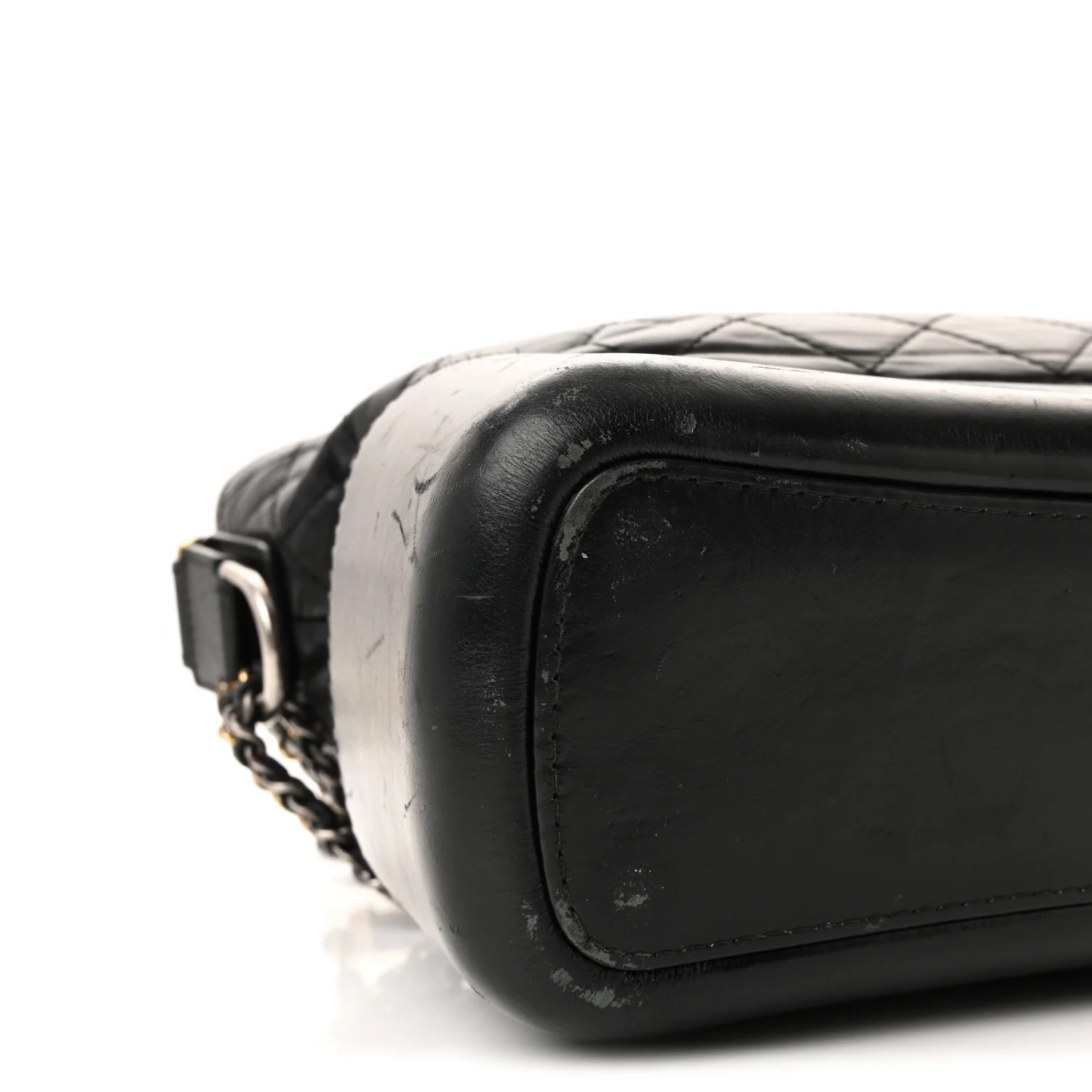 Aged Calfskin Quilted Medium Gabrielle Hobo Black - Image 9