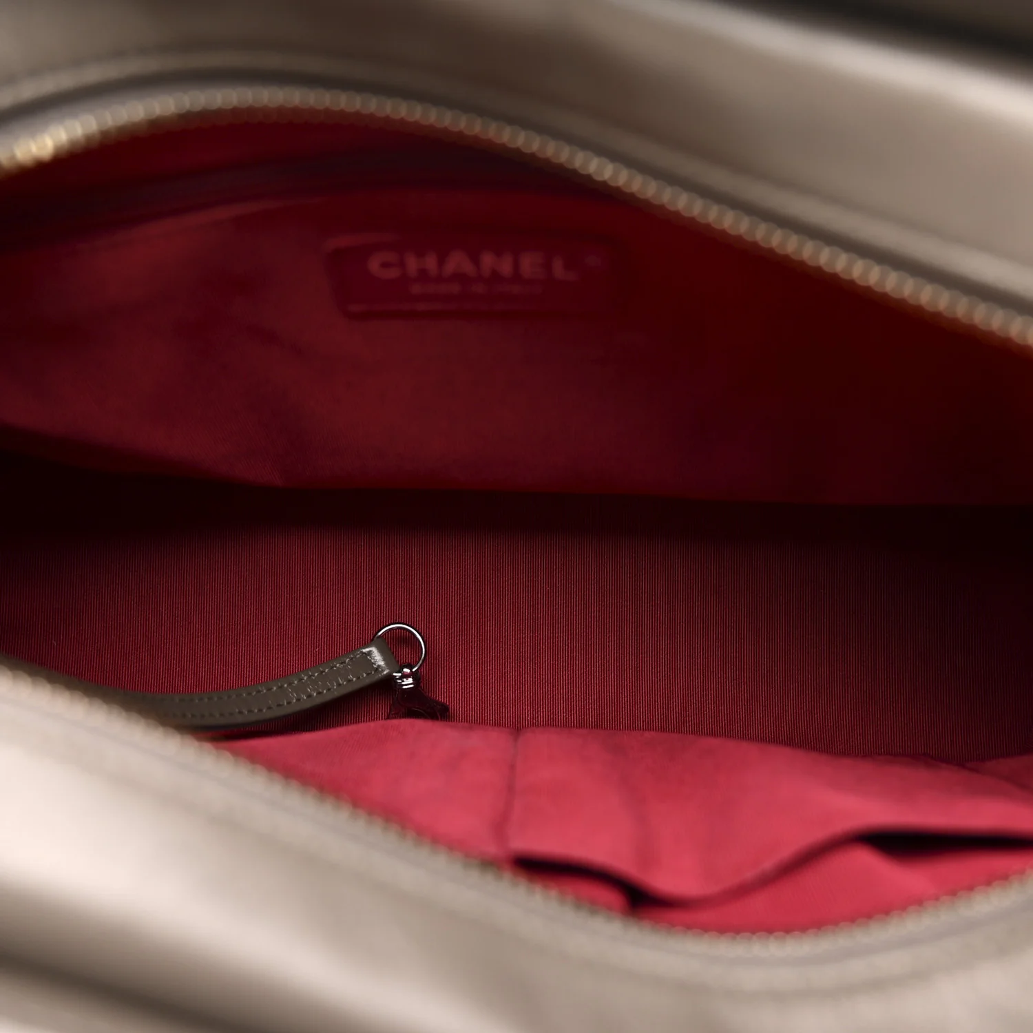 Aged Calfskin Quilted Medium Gabrielle Hobo Grey - Image 5