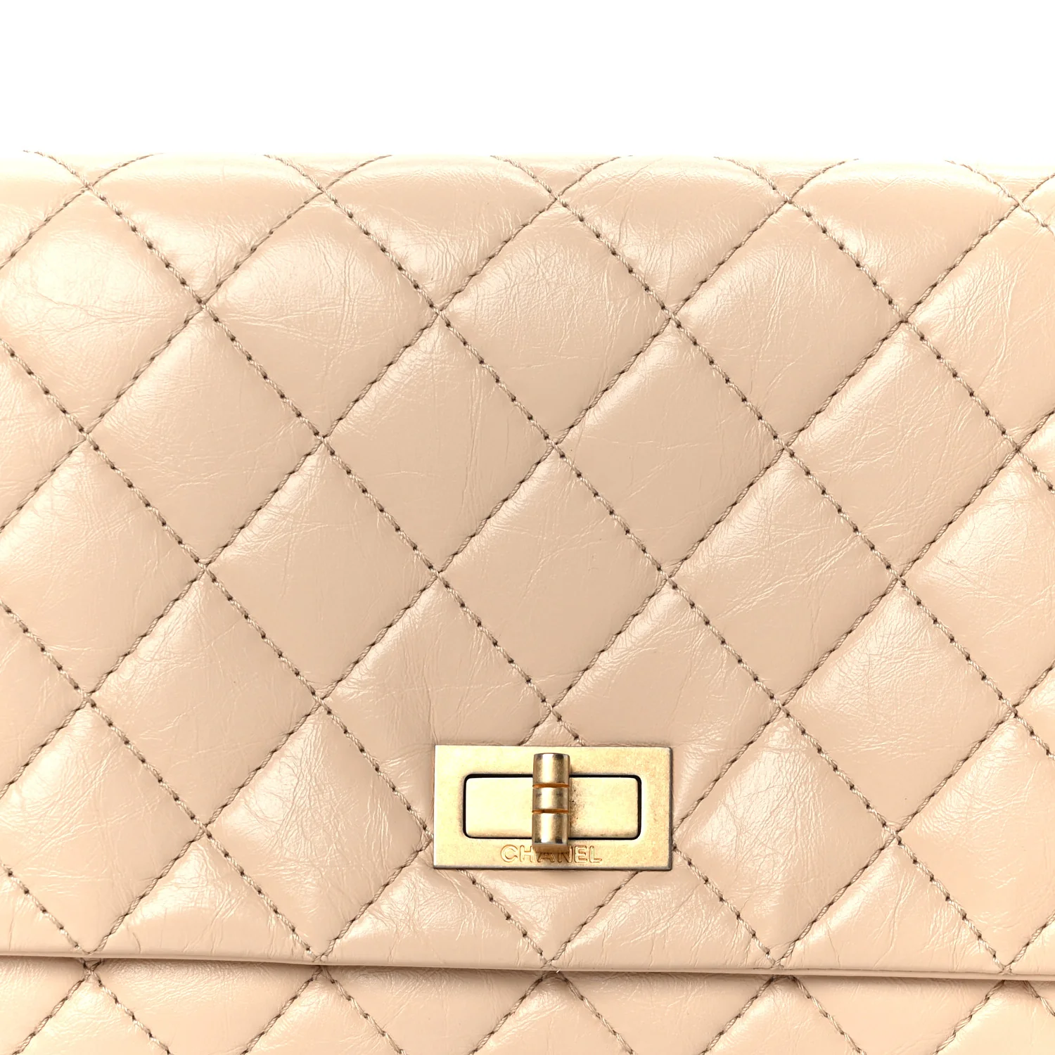 Aged Calfskin Quilted Reissue 2.55 Clutch Beige - Image 8