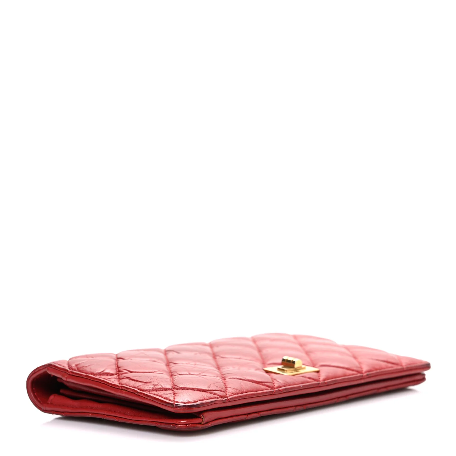 Aged Calfskin Quilted Reissue 2.55 Yen Wallet Red - Image 4