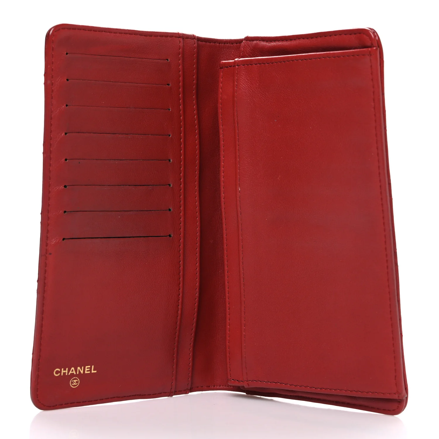 Aged Calfskin Quilted Reissue 2.55 Yen Wallet Red - Image 5