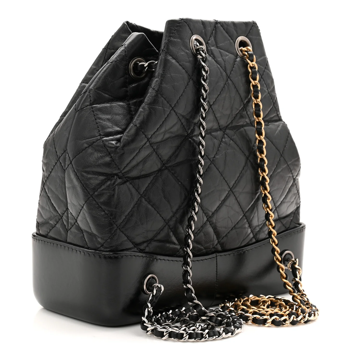Aged Calfskin Quilted Small Gabrielle Backpack Black - Image 2