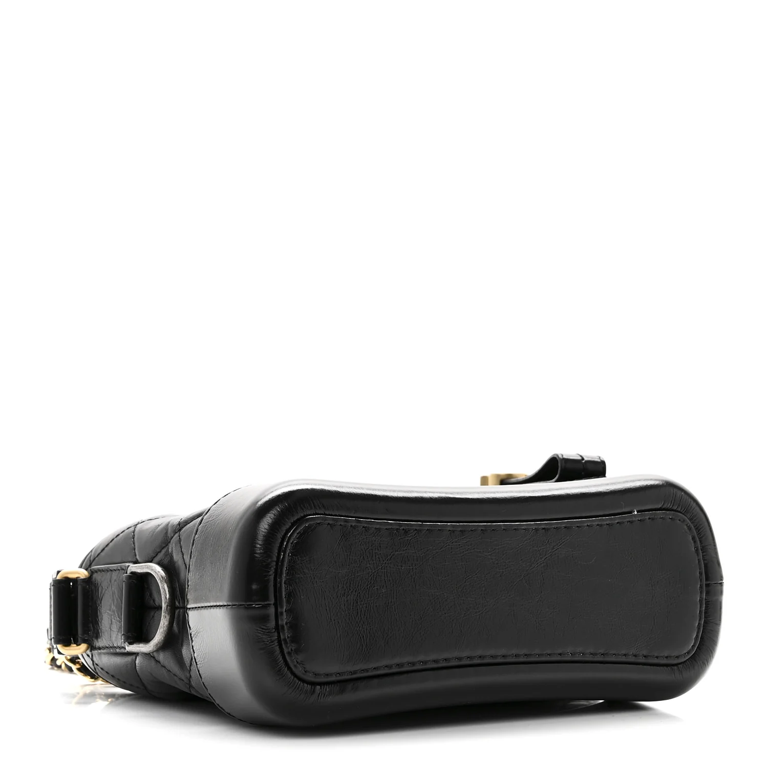 Aged Calfskin Quilted Small Gabrielle Hobo Black - Image 4