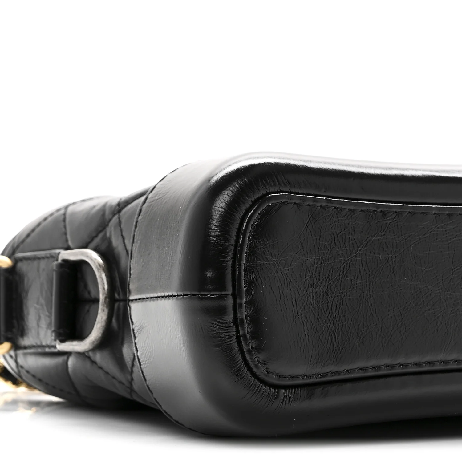 Aged Calfskin Quilted Small Gabrielle Hobo Black - Image 9