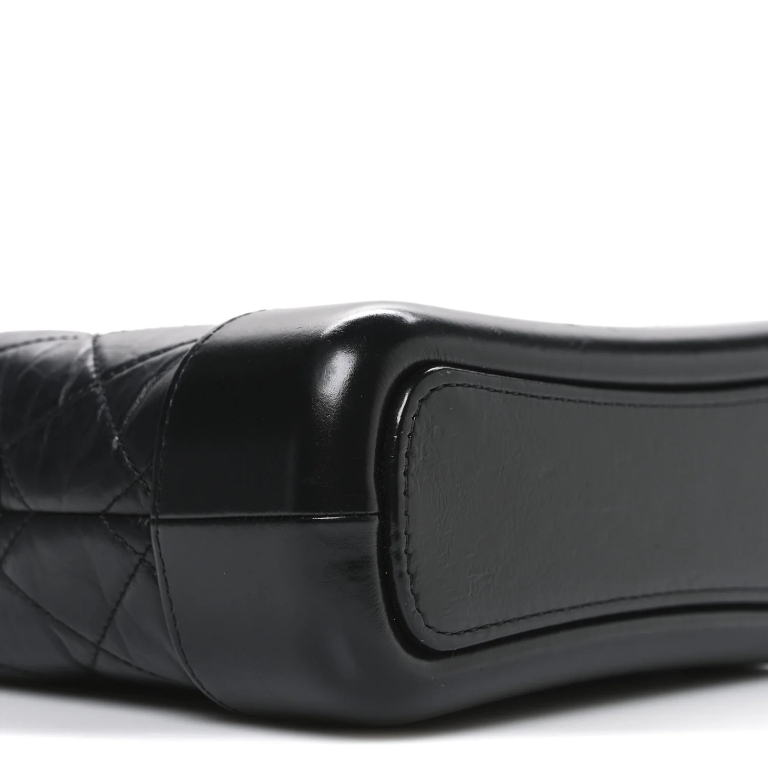Aged Calfskin Quilted Small Gabrielle Hobo Black - Image 9