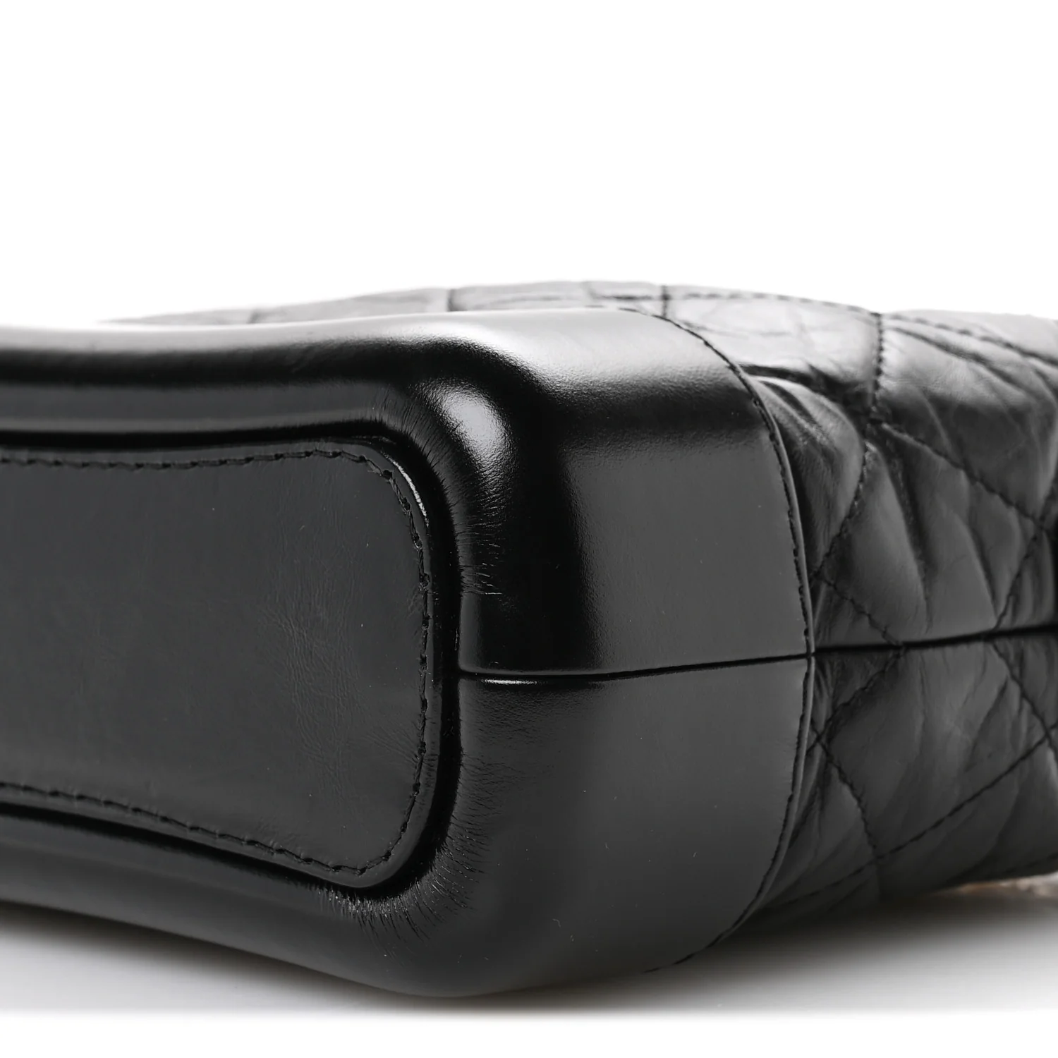 Aged Calfskin Quilted Small Gabrielle Hobo Black - Image 10