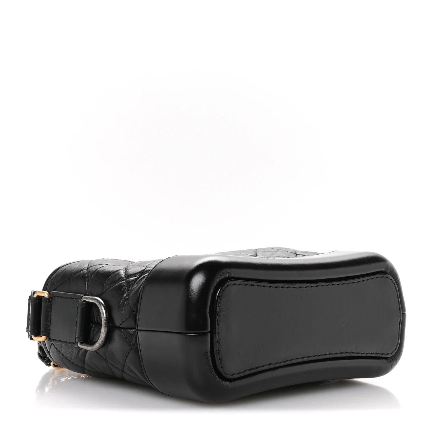 Aged Calfskin Quilted Small Gabrielle Hobo Black - Image 4
