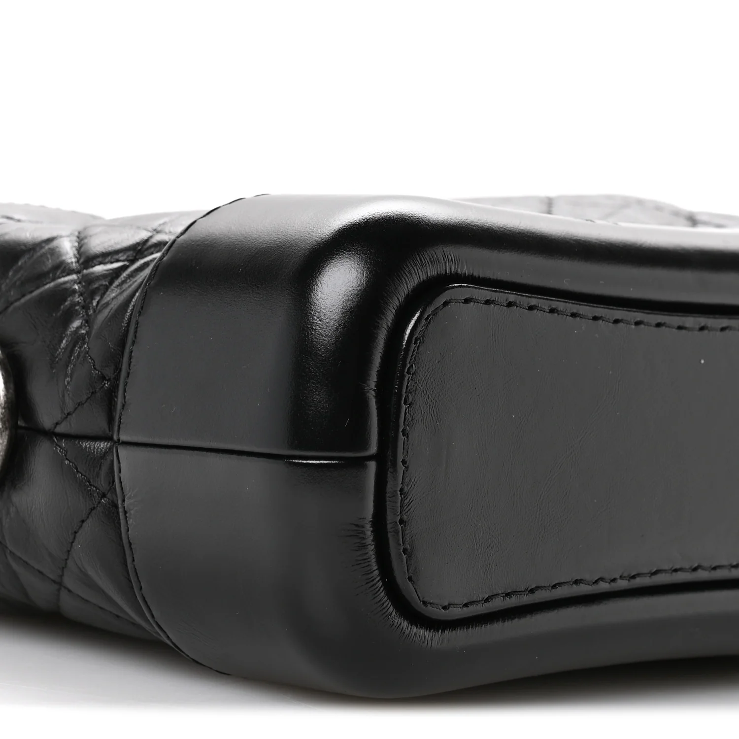 Aged Calfskin Quilted Small Gabrielle Hobo Black - Image 9