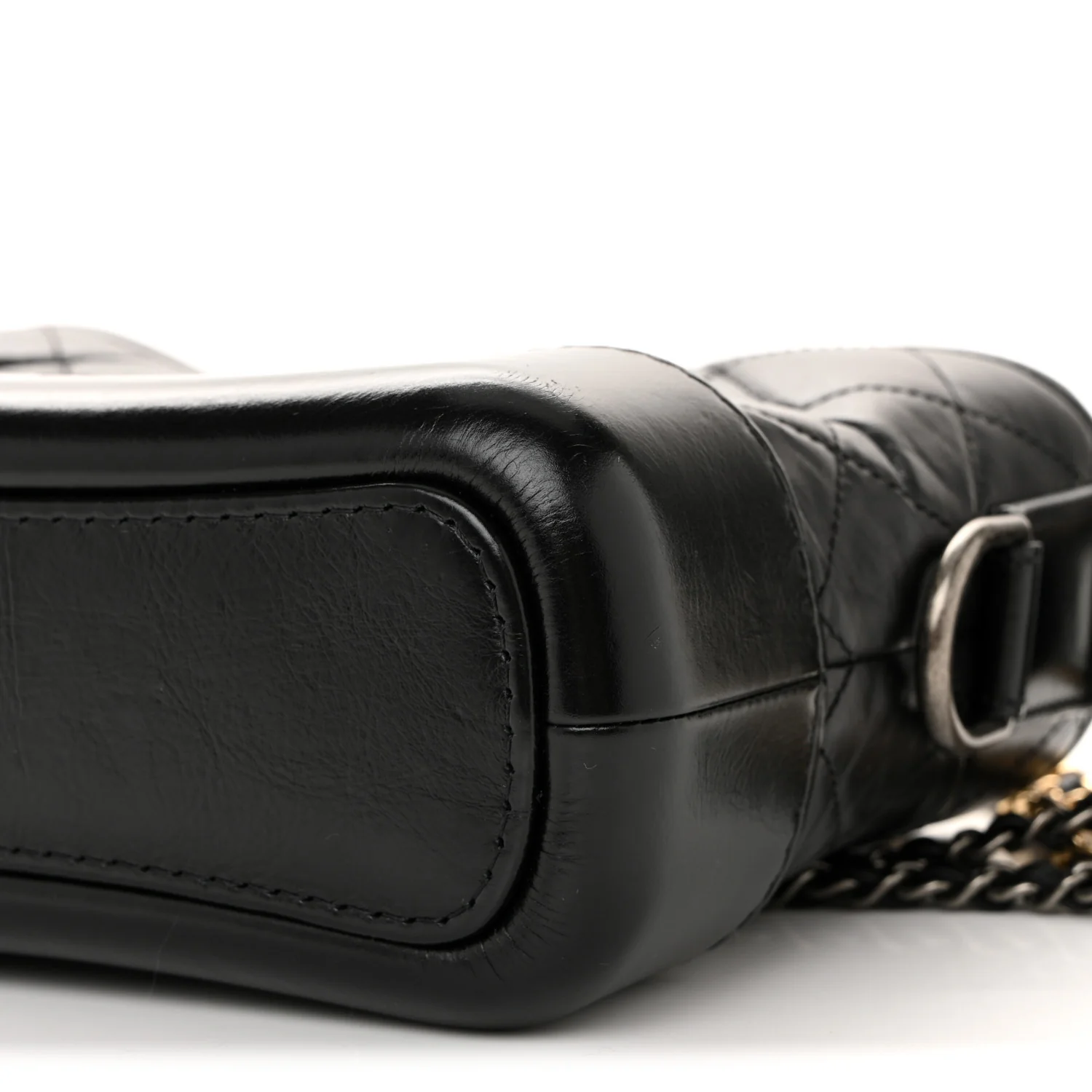 Aged Calfskin Quilted Small Gabrielle Hobo Black - Image 10