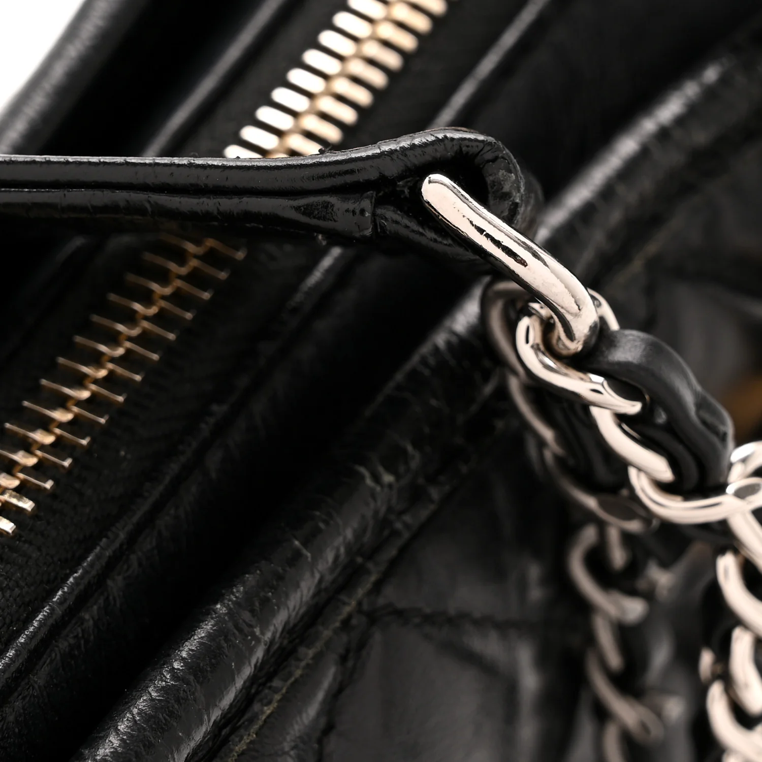 Aged Calfskin Quilted Small Gabrielle Hobo Black - Image 13