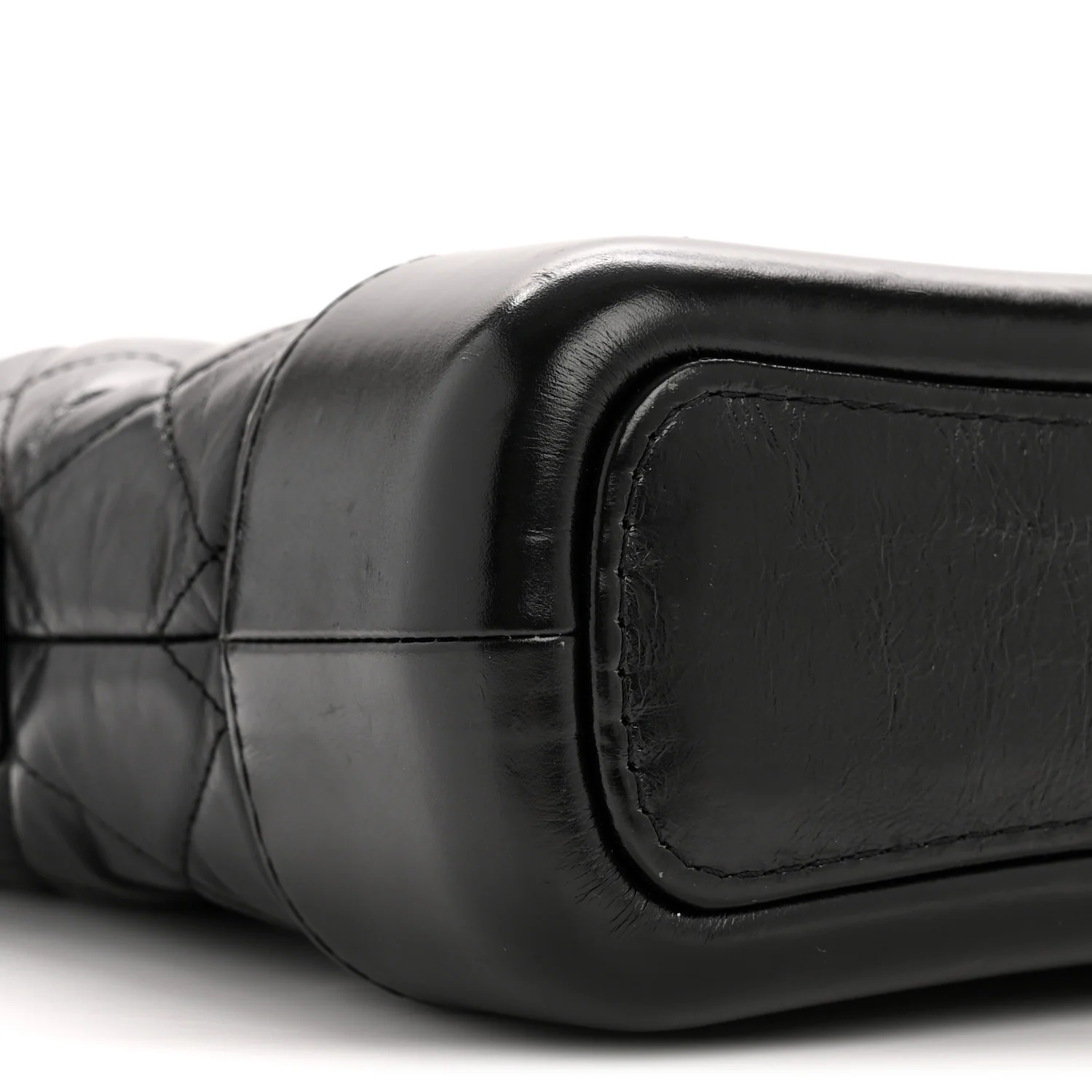 Aged Calfskin Quilted Small Gabrielle Hobo Black - Image 9