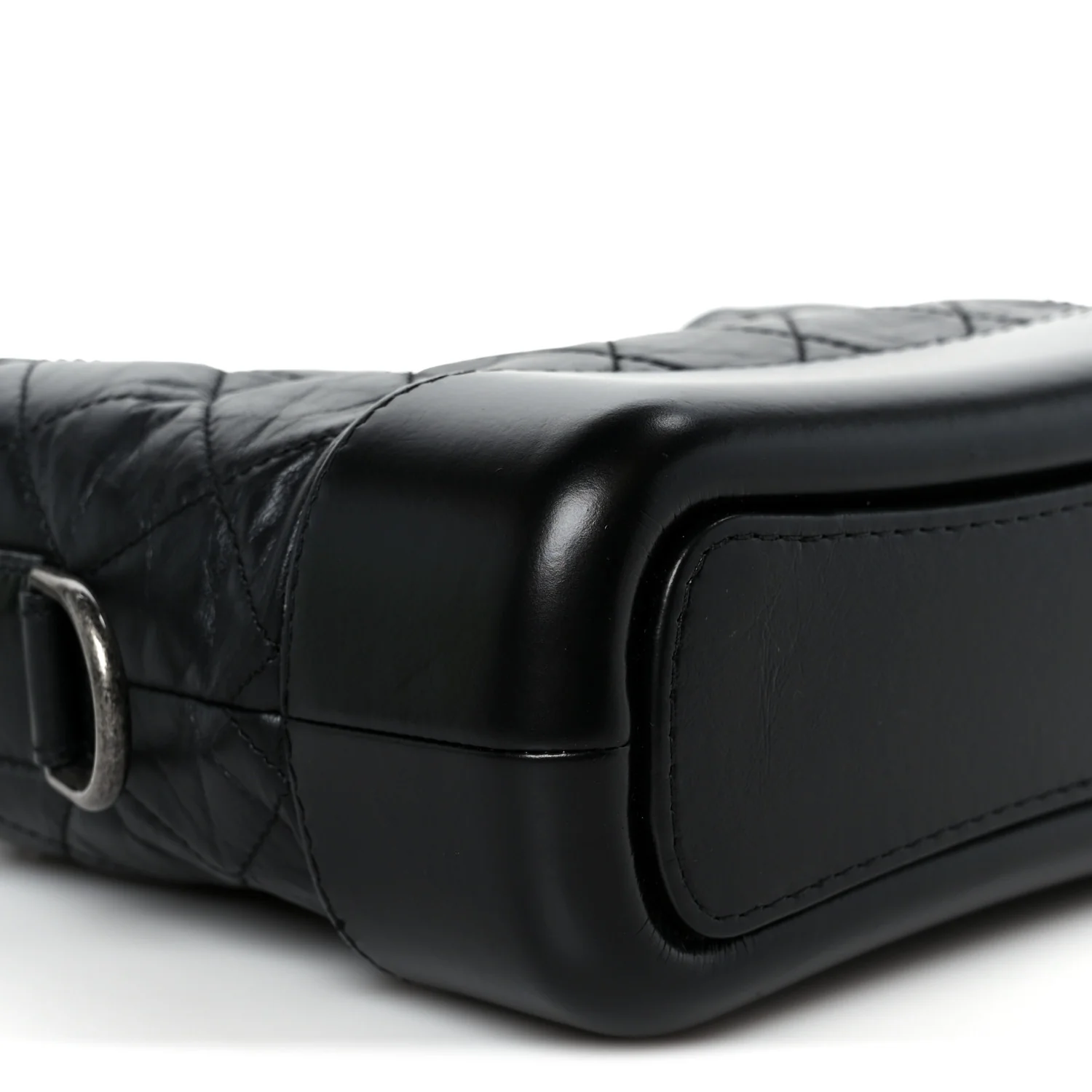 Aged Calfskin Quilted Small Gabrielle Hobo Black - Image 9