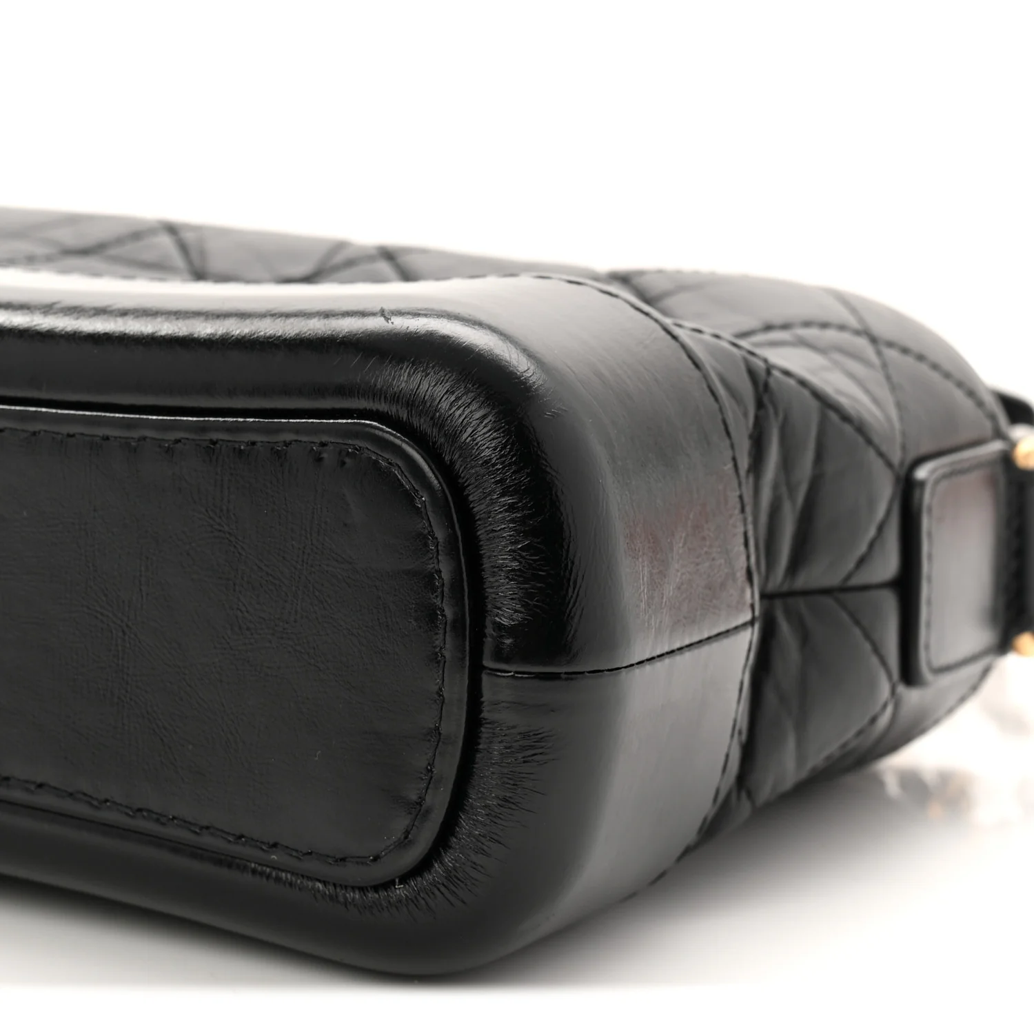 Aged Calfskin Quilted Small Gabrielle Hobo Black - Image 10