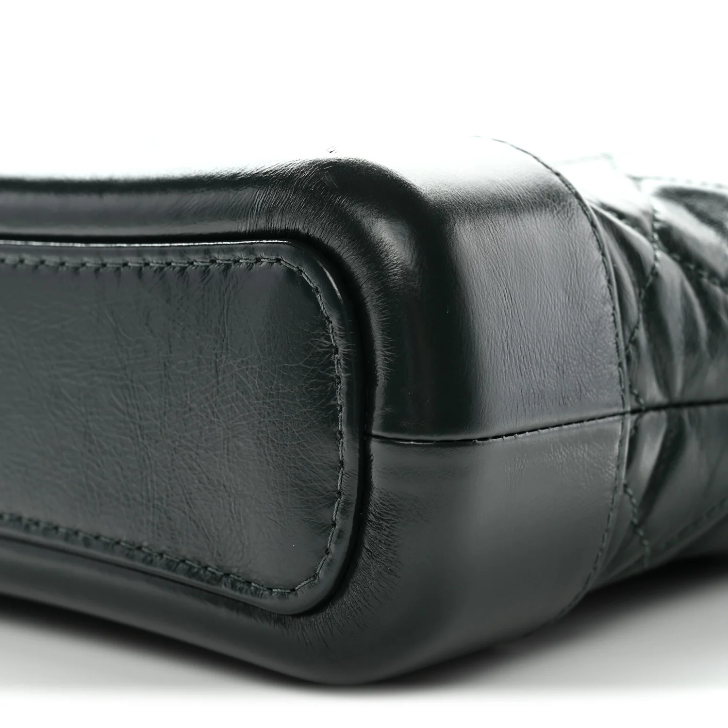 Aged Calfskin Quilted Small Gabrielle Hobo Dark Green - Image 11