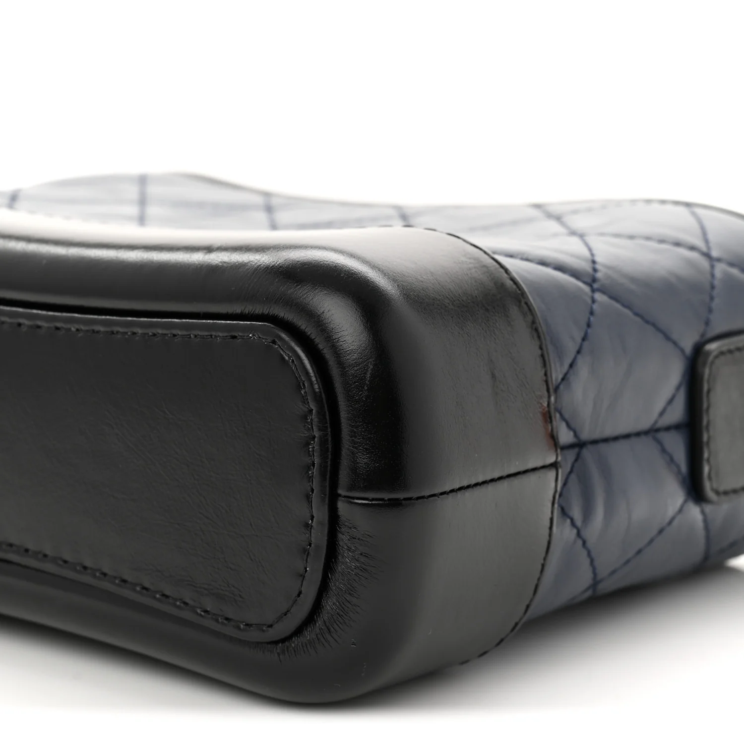 Aged Calfskin Quilted Small Gabrielle Hobo Navy Black - Image 10