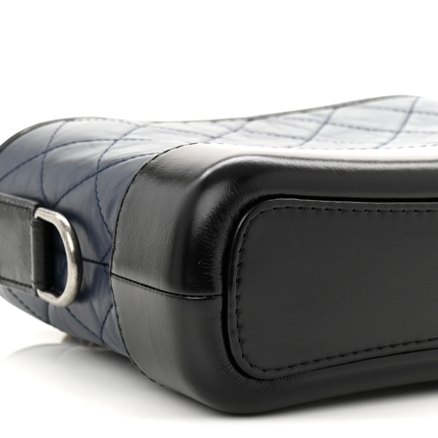 Aged Calfskin Quilted Small Gabrielle Hobo Navy Black - Image 9