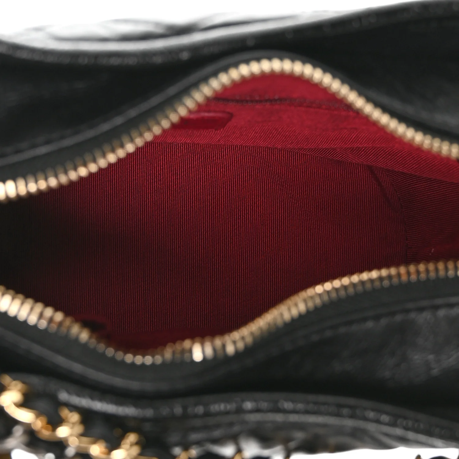 Aged Calfskin Quilted Small Gabrielle Logo Hobo Black - Image 5