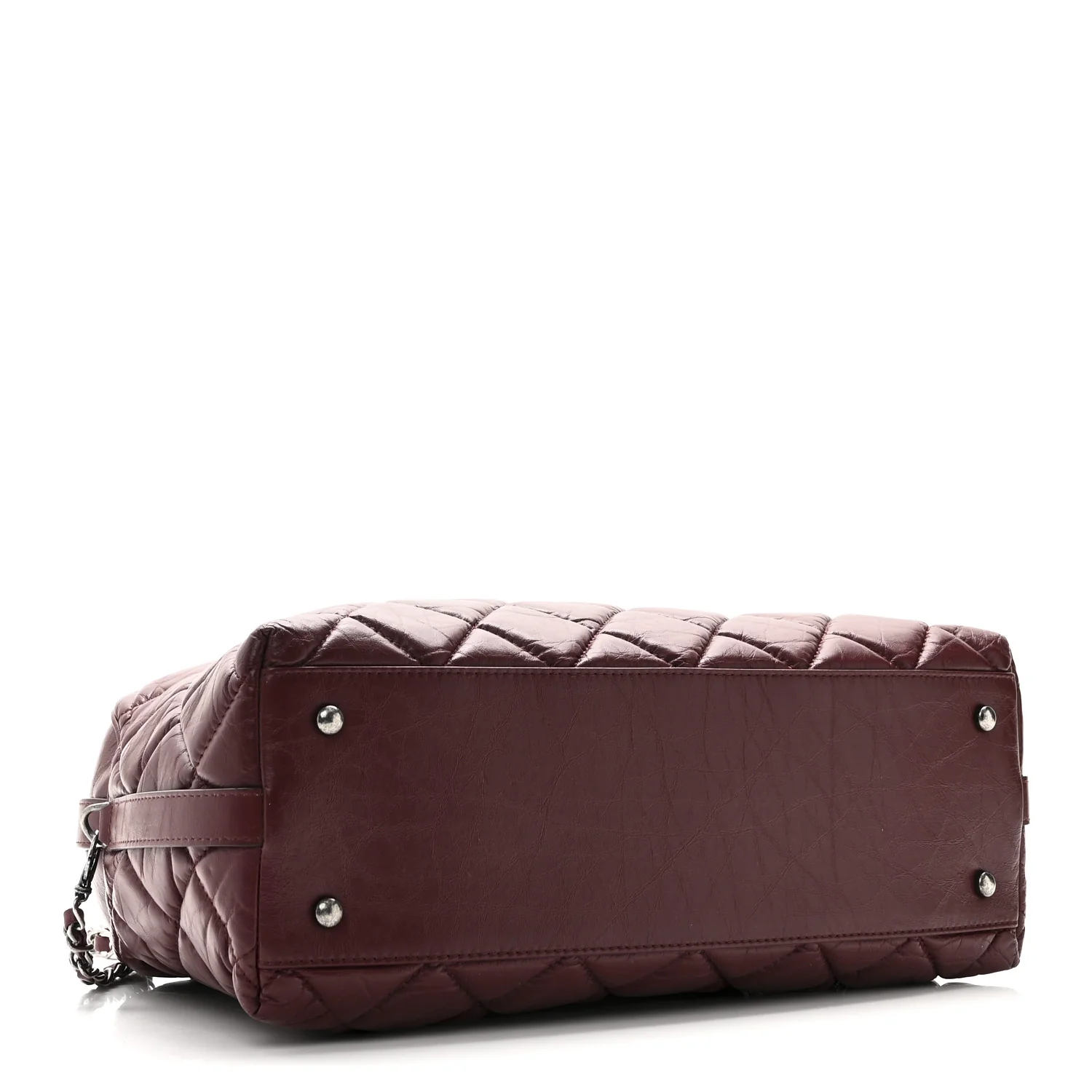 Aged Calfskin Small Bowling Bag Burgundy - Image 4